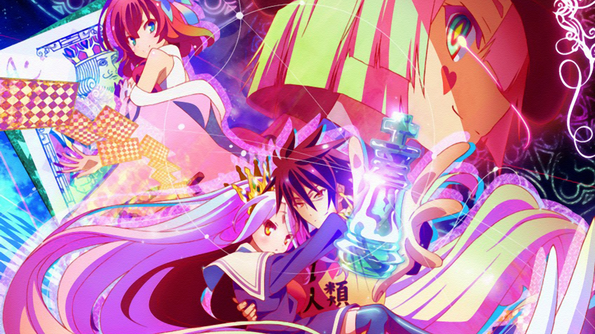 Former King Of Imanity No Game No Life Shiro No Game No Life Sora No Game No Life Stephanie Dola Tet 1920x1080