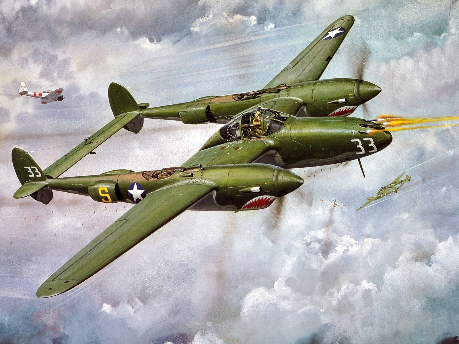 Military Lockheed P 38 Lightning 1600x1200