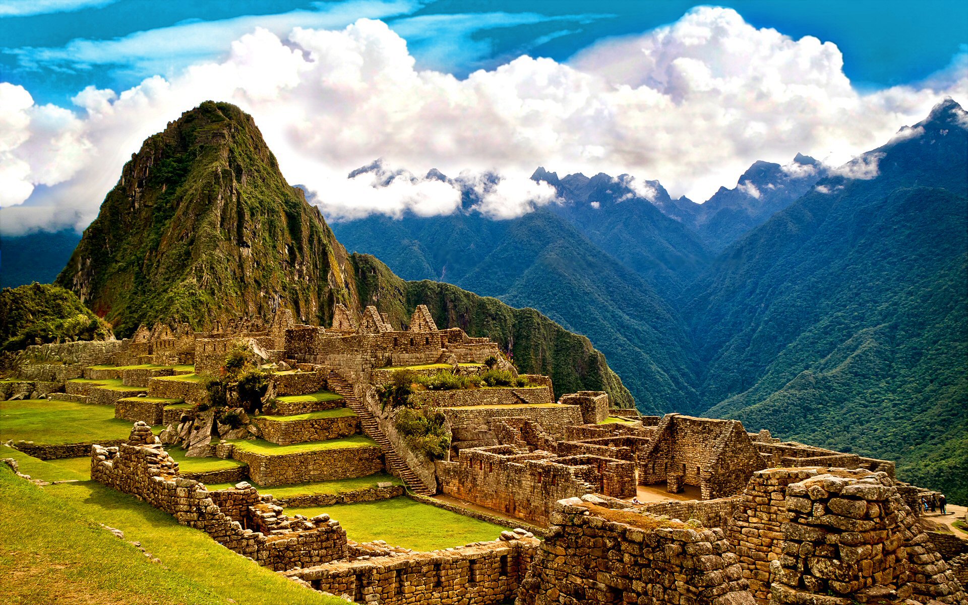 Ruin Mountain Sunny Inca Machu Picchu Cloud 1920x1200