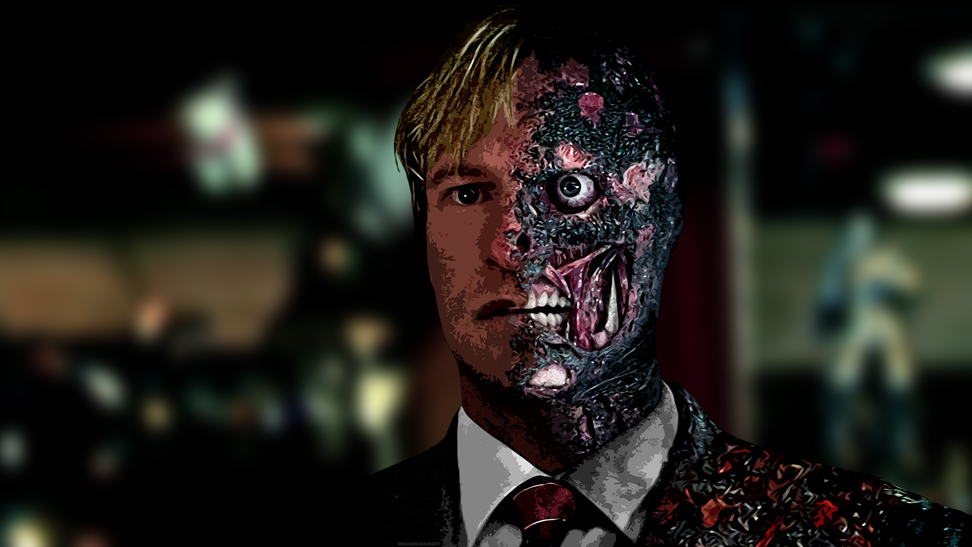 Aaron Eckhart Two Face 1920x1080