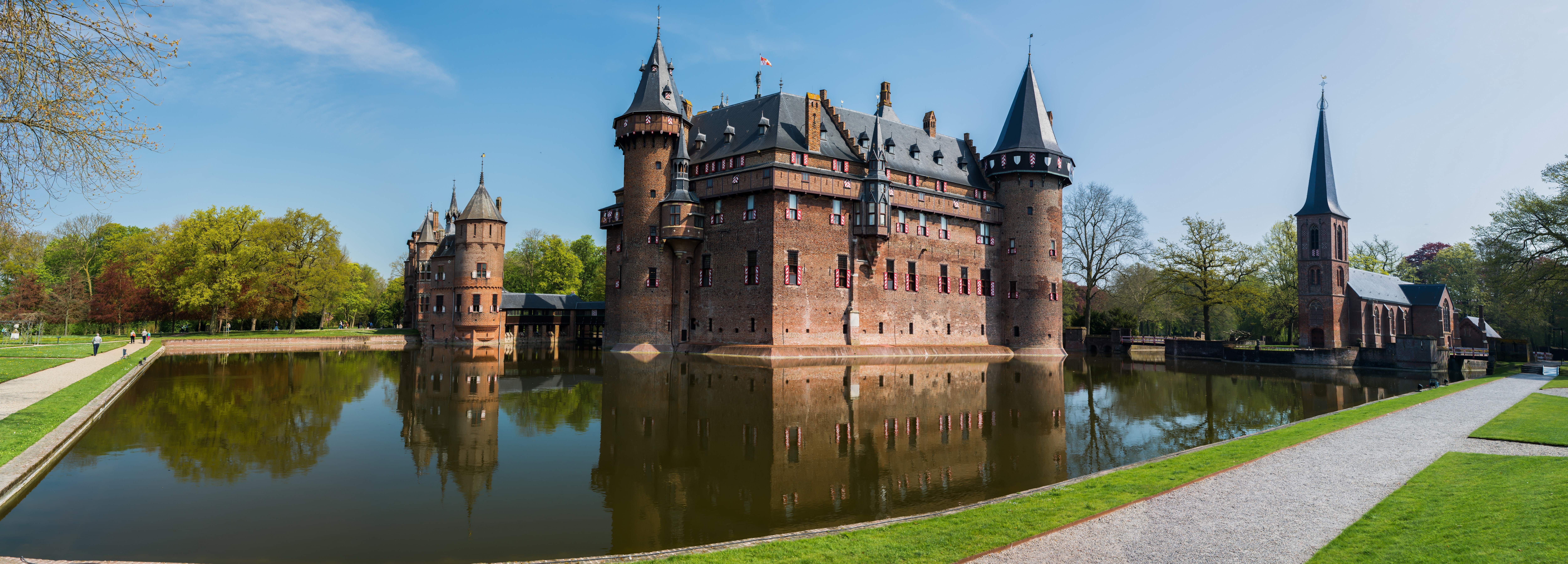 Castle De Haar Utrecht Netherlands Panorama 10000x3600