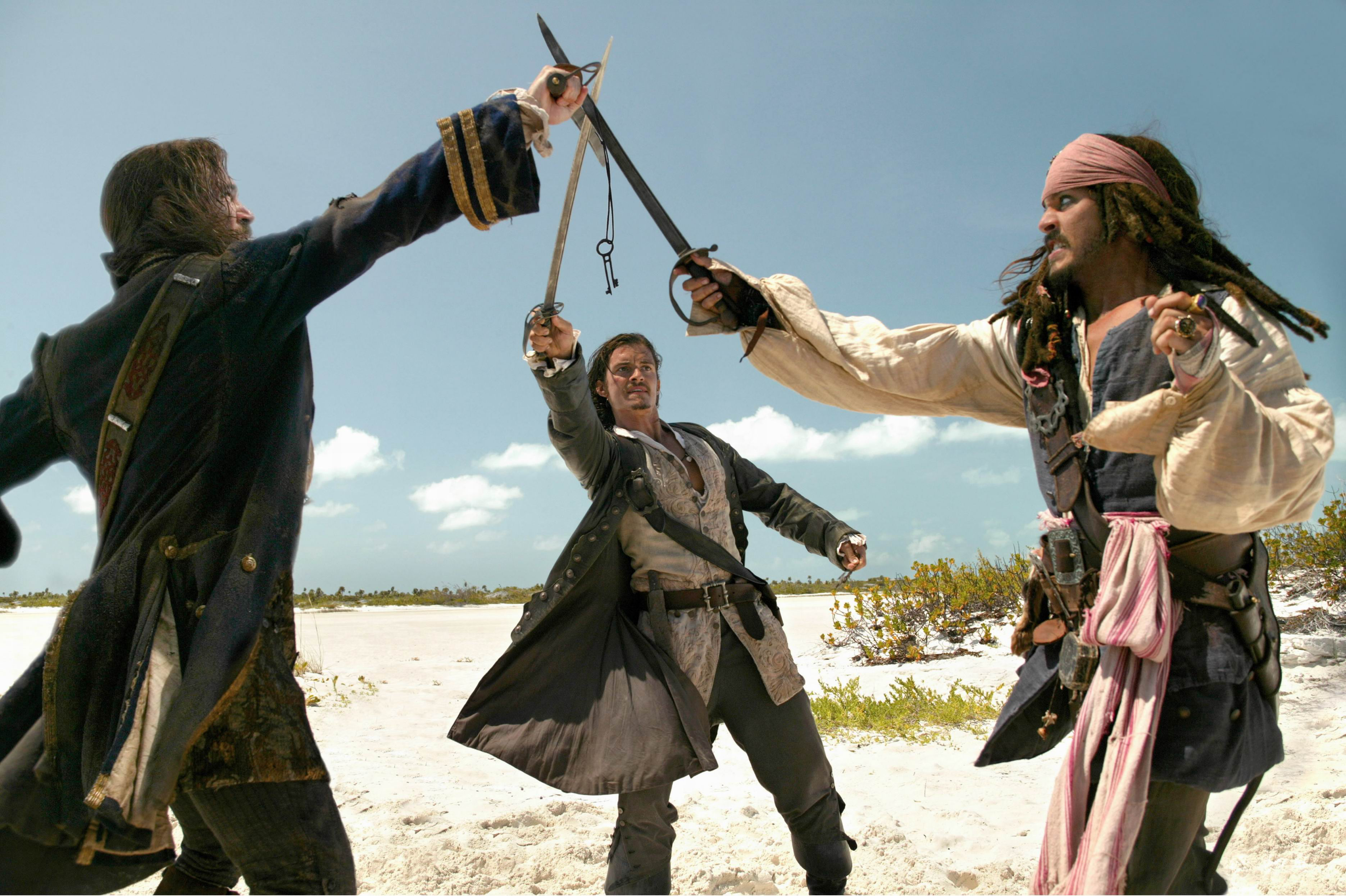 Jack Davenport Jack Sparrow James Norrington Johnny Depp Orlando Bloom Will Turner 3742x2492