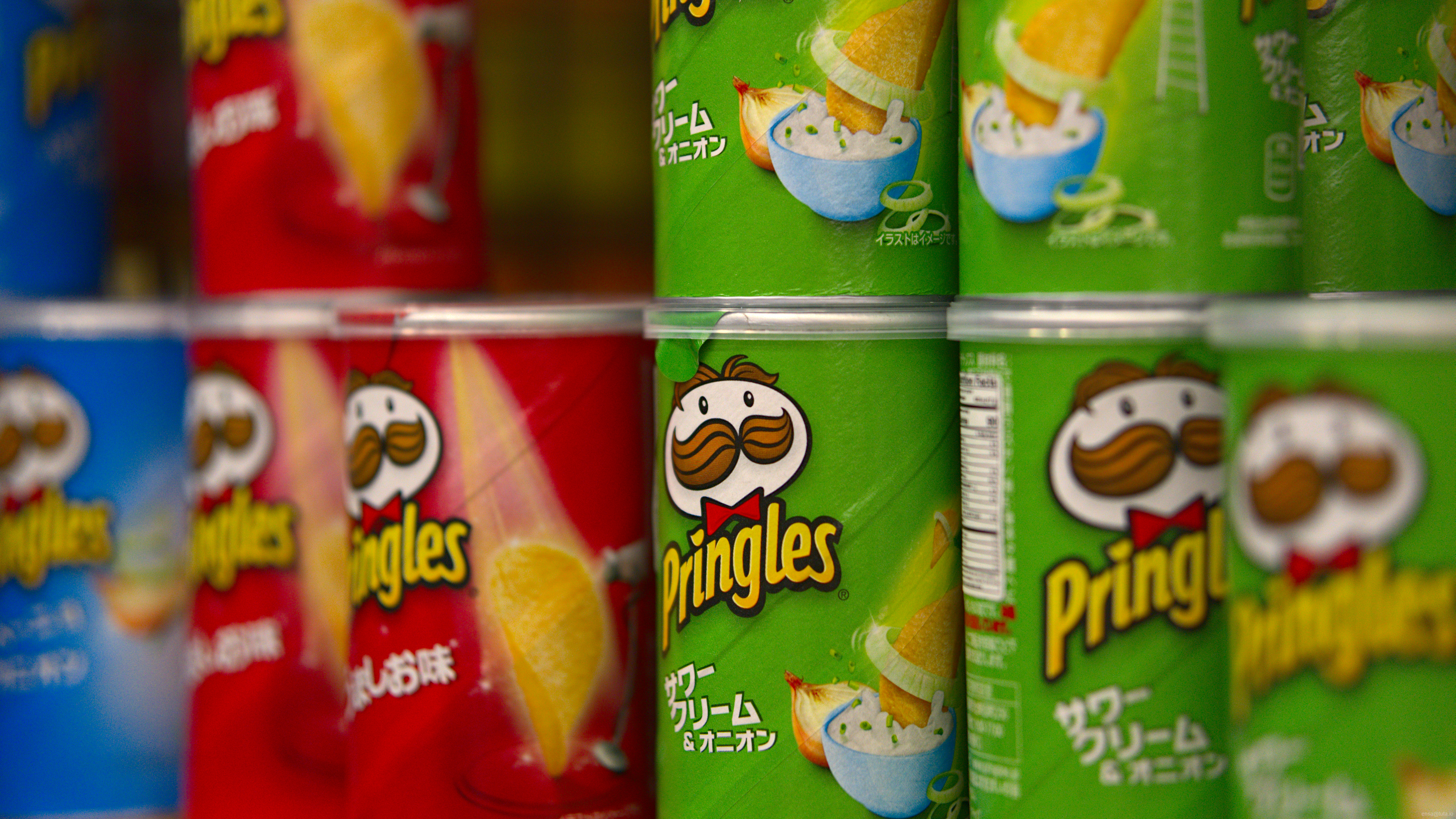 Photography Food Pringles Vibrant Colorful Tilt Shift Snacks Brand Logo 3840x2160