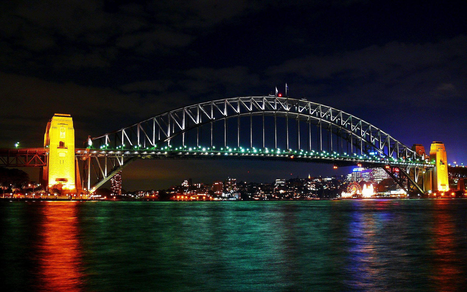 Man Made Bridge Sydney Night Light Australia 1920x1200