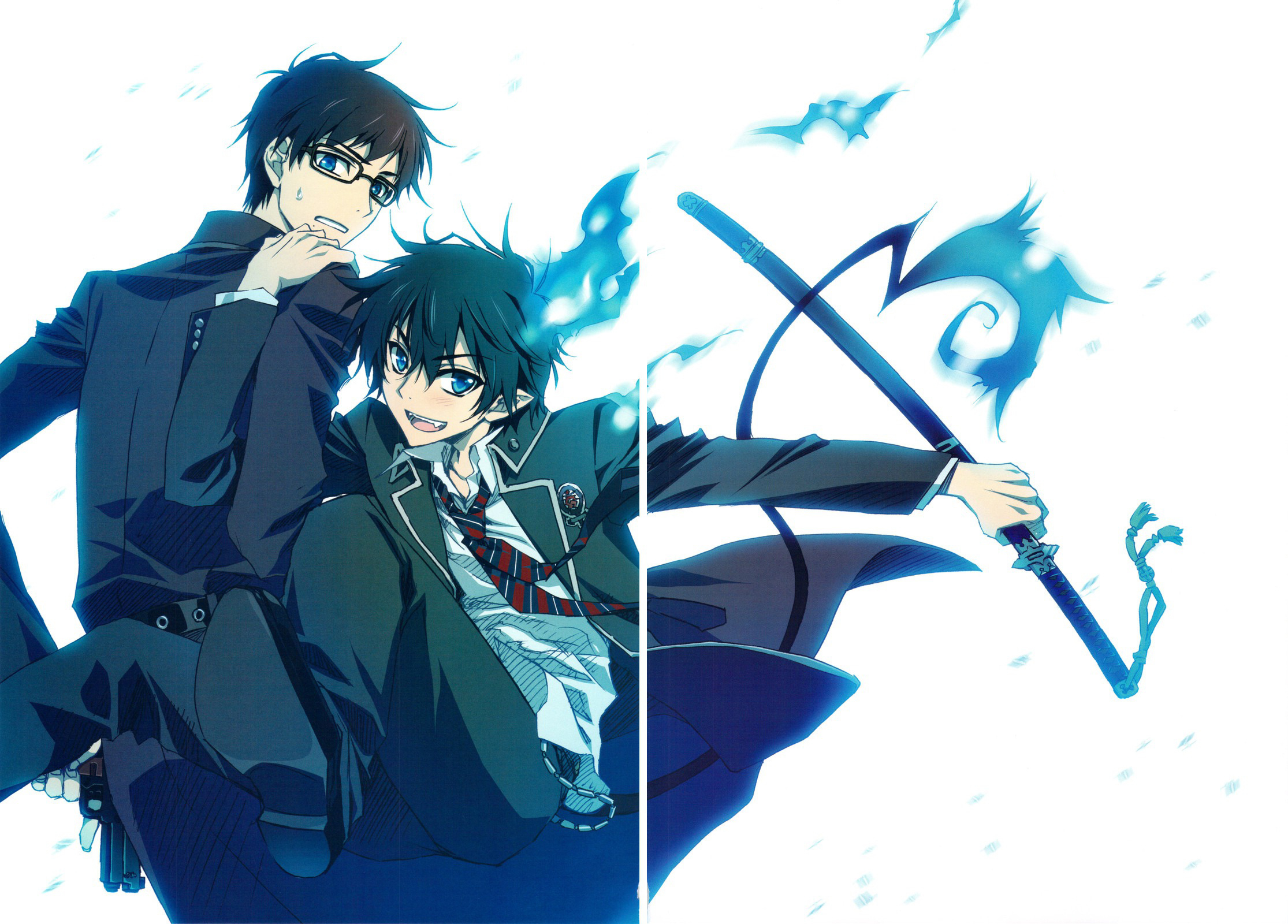 Ao No Exorcist Rin Okumura Yukio Okumura 2230x1600