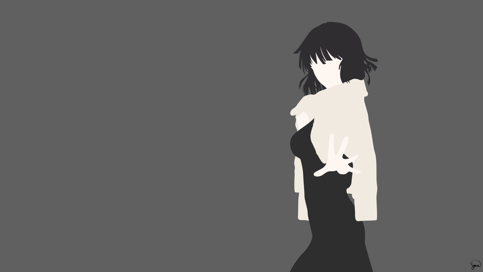 One Punch Man Fubuki One Punch Man Anime Black Hair Black Dress Dress Minimalist 1920x1080