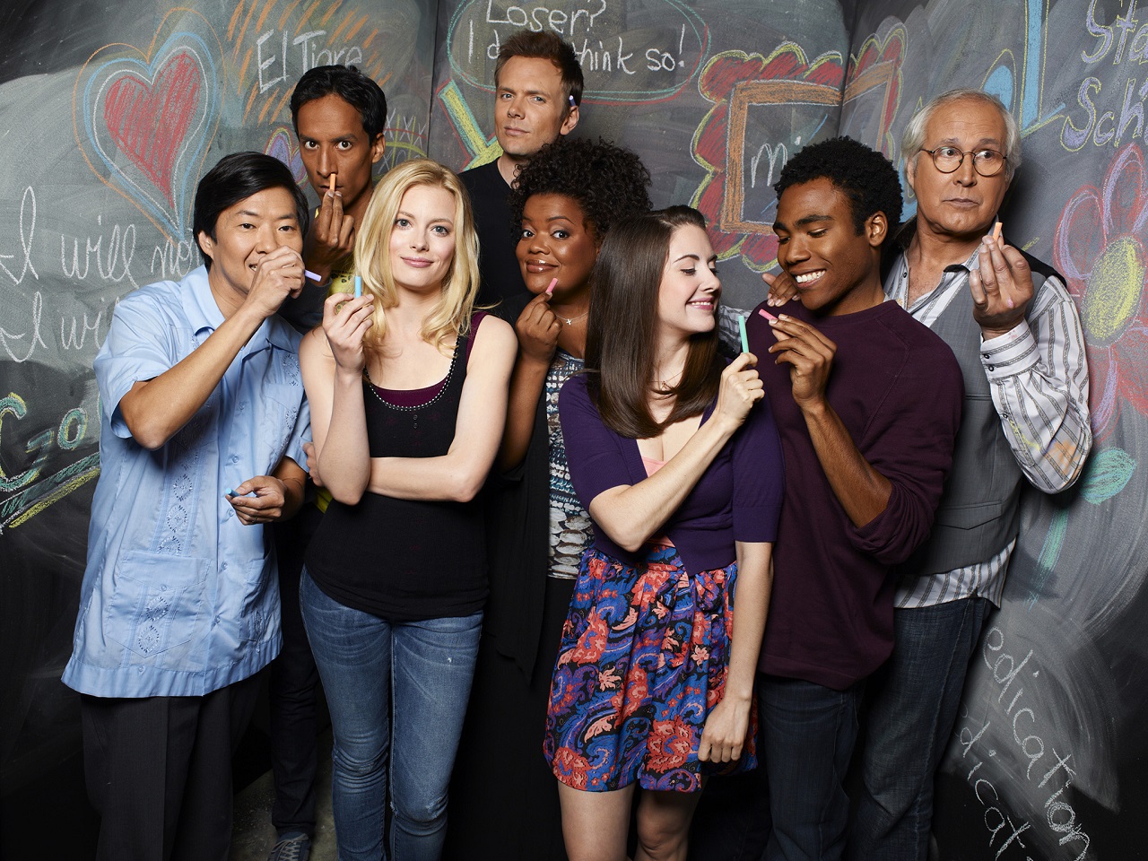 Tv Series TV NBC Alison Brie Gillian Jacobs Chevy Chase Donald Glover Danny Pudi Ken Jeong Yvette Ni 1280x960