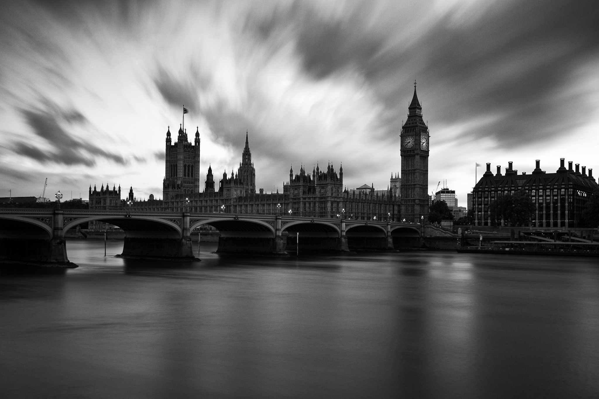 City London Monochrome Photography Cityscape Big Ben Westminster 2047x1365