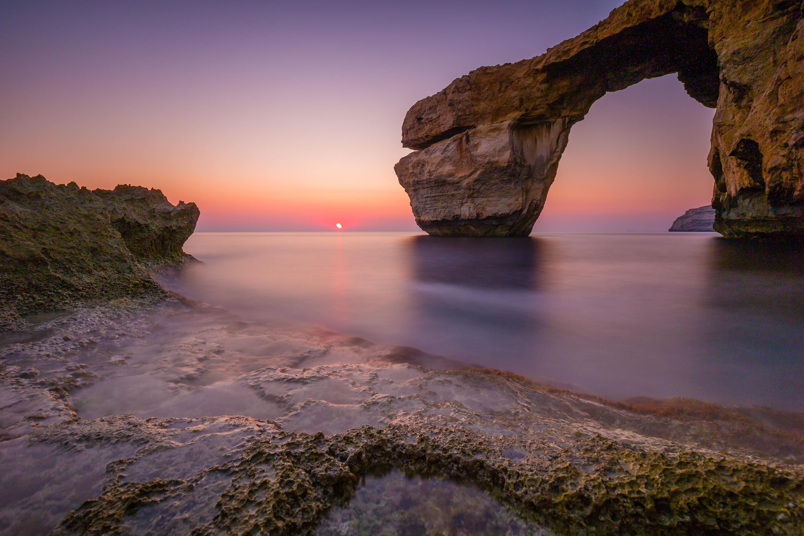 Arch Nature Horizon Sunset Ocean 2738x1825