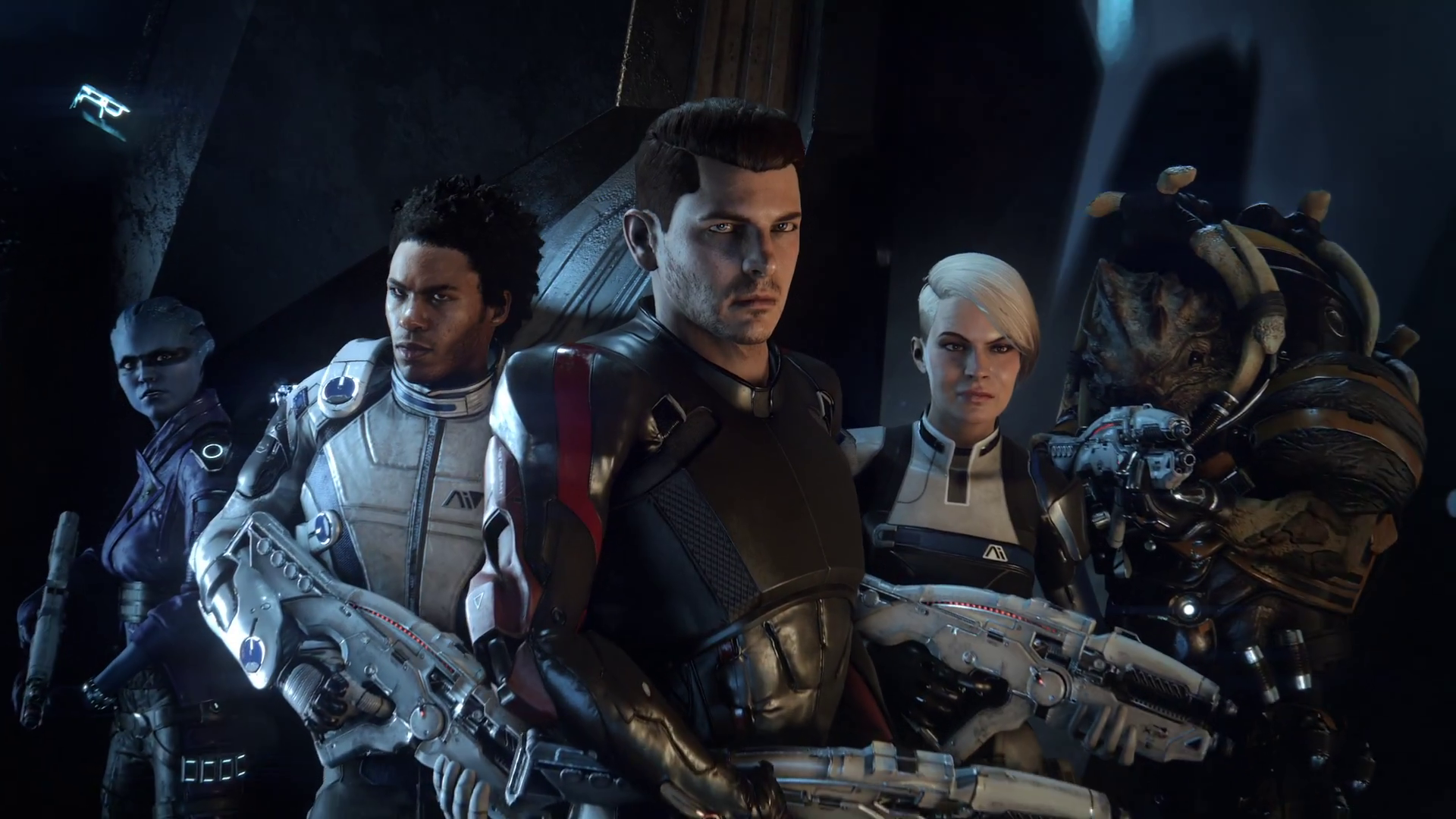 Mass Effect Andromeda Scott Ryder Liam Kosta Cora Harper PeeBee Mass Effect Krogan Mass Effect 1920x1080