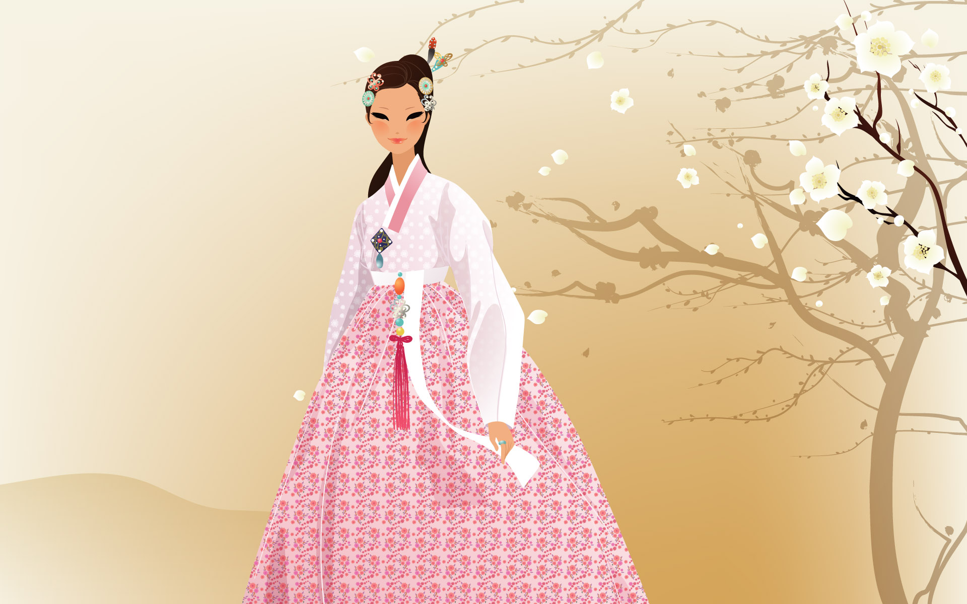 Woman Korea Traditional Costume 1920x1200