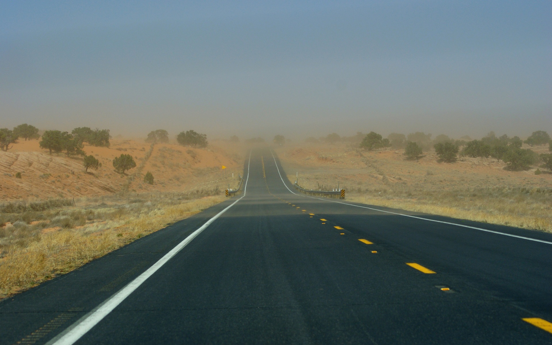 Road Landscape Tree Sandstorm Highway Outback Dust Dust Storm 1920x1200