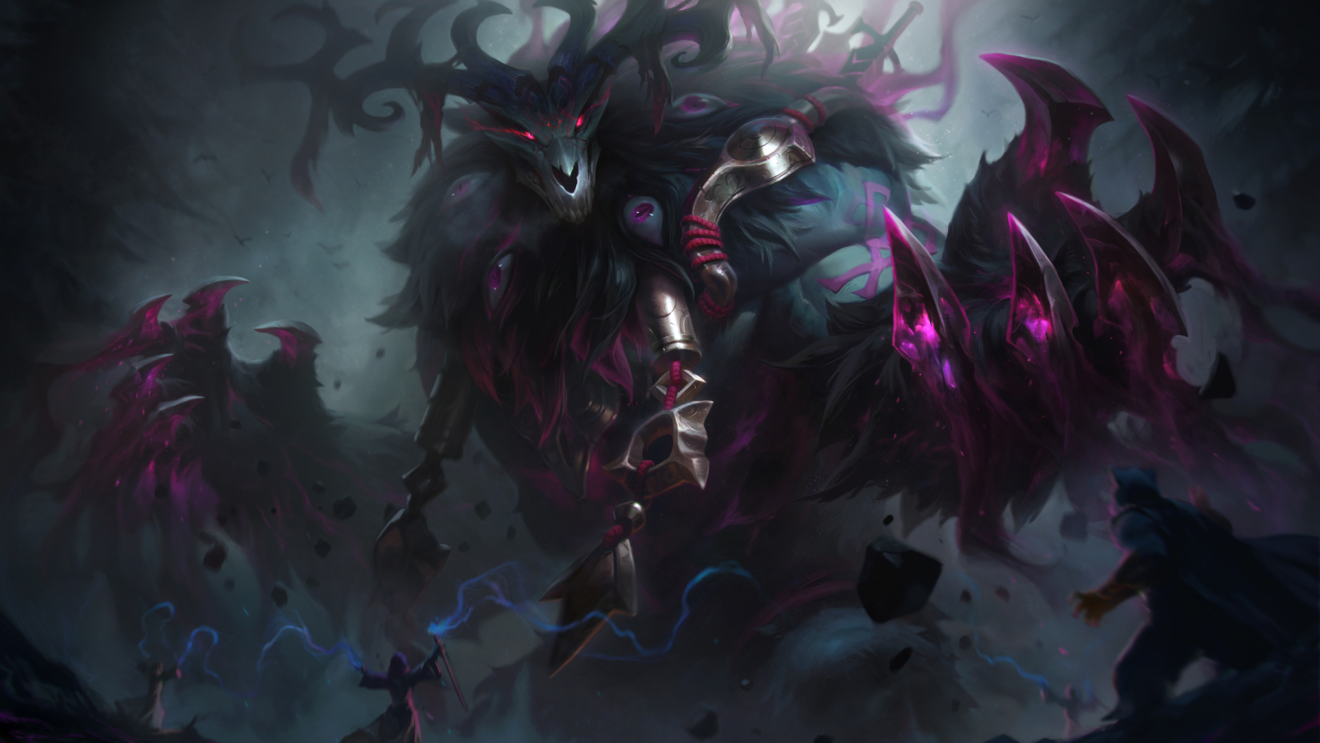 League Of Legends Volibear Dark Background Magic Video Game Art Video Game Characters 1920x1080