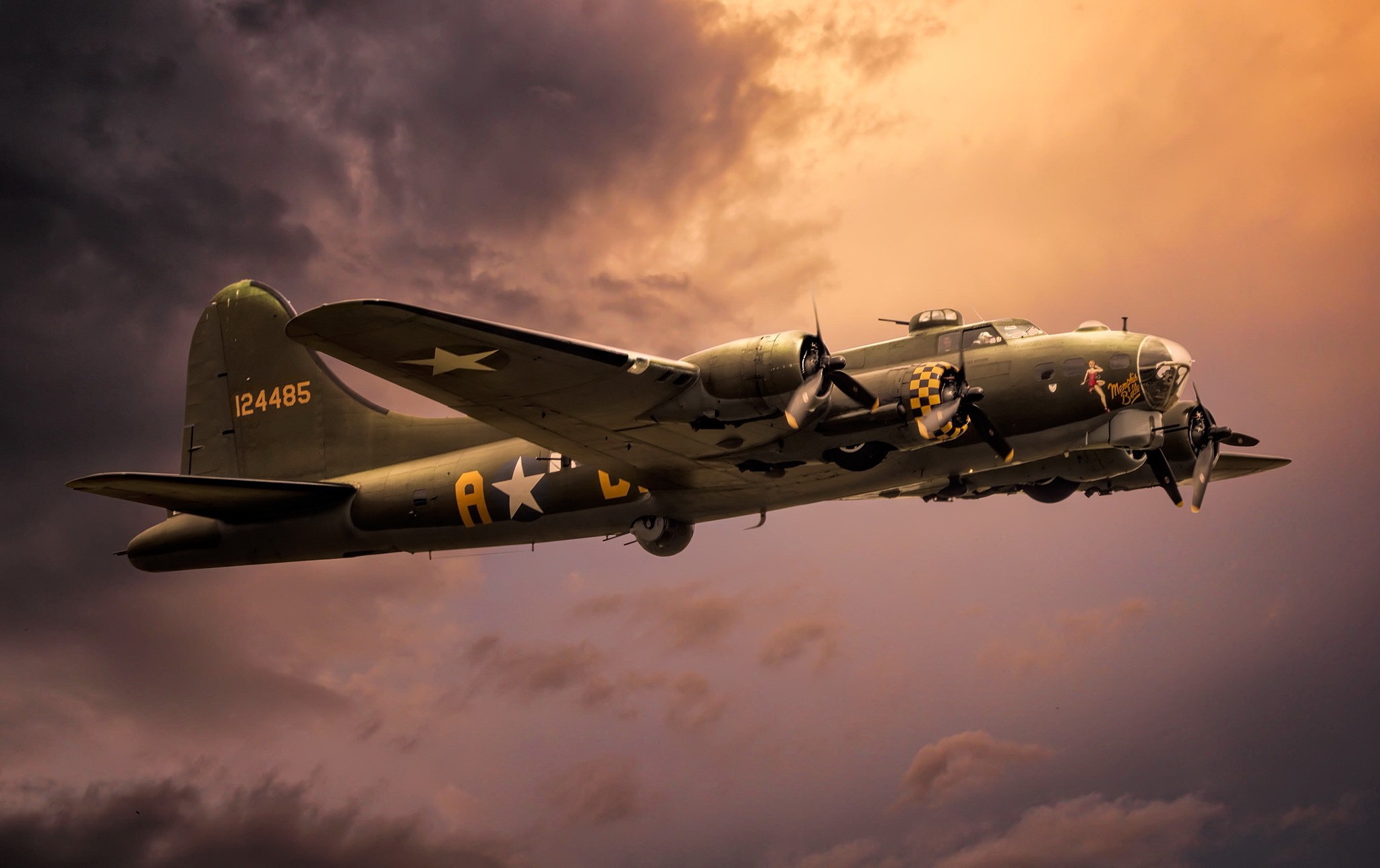Aircraft Boeing B 17 Flying Fortress Warplane Bomber Air Force Airplane 2047x1288