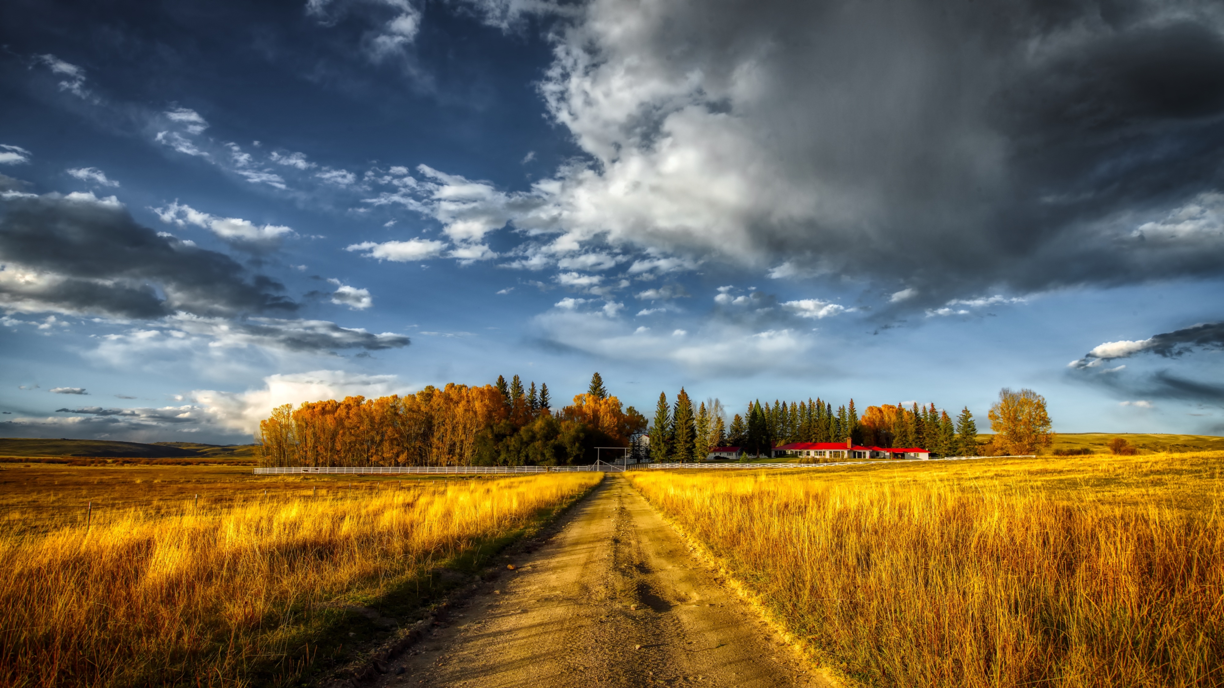 Landscape Nature Ranch Sky Clouds Colorado 4000x2250