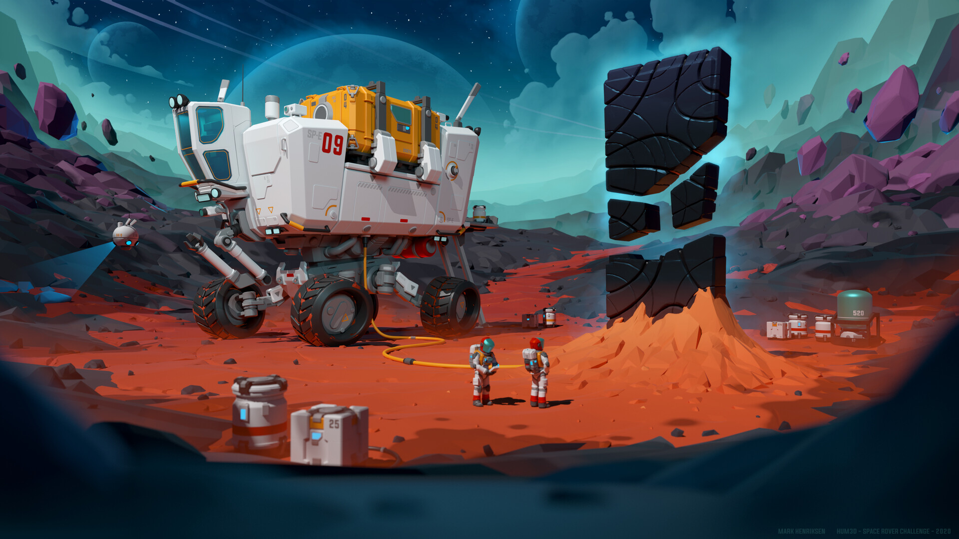 Colorful Science Fiction Artwork Planet Astronaut Vehicle Astroneer No Mans Sky Video Games 1920x1080