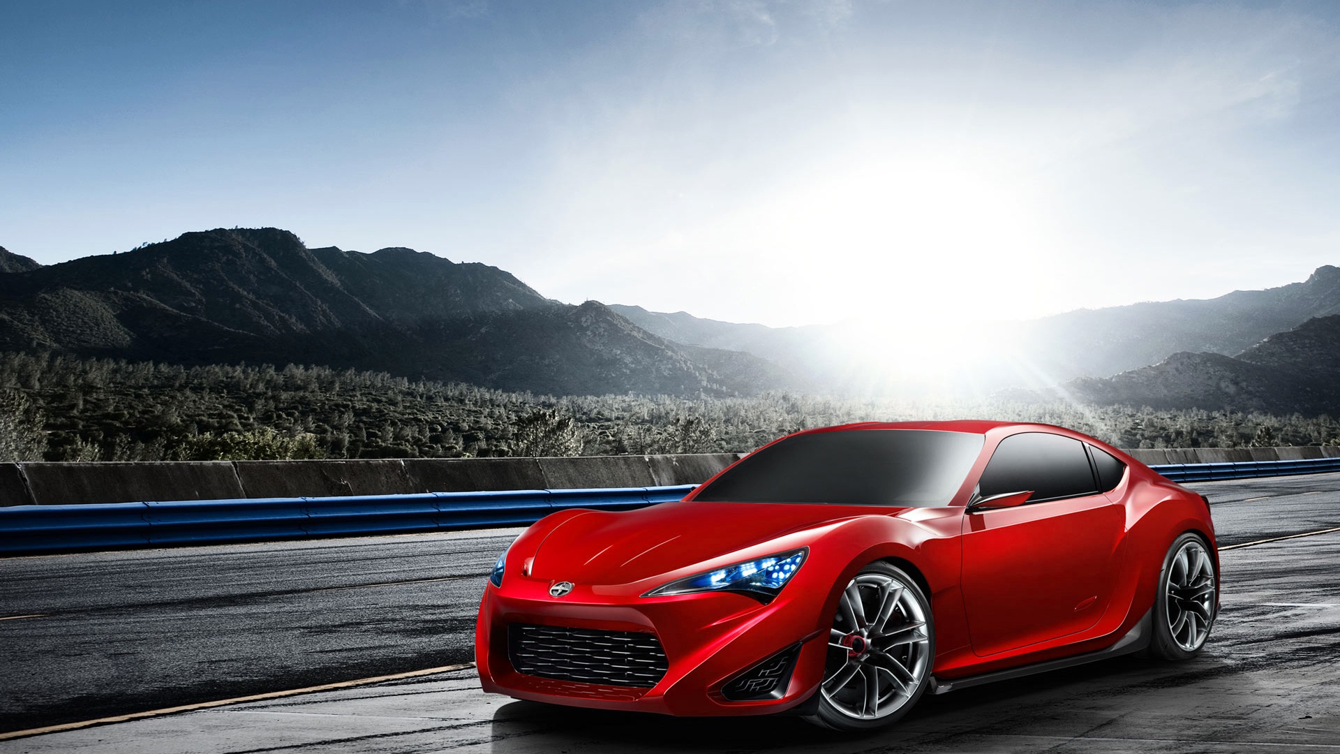 Scion Car Vehicle Red Car Sport Car 1920x1080