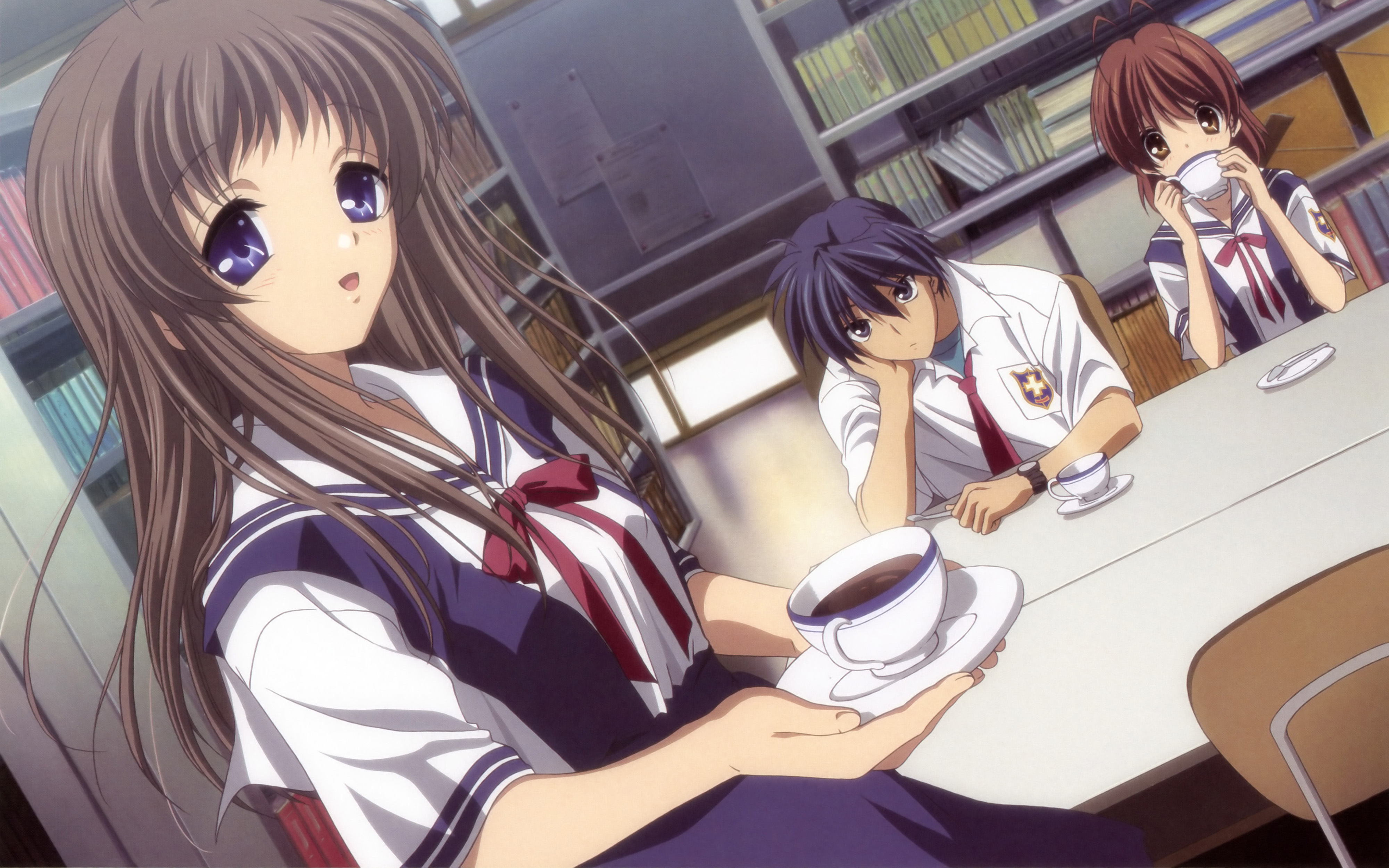 Clannad Anime Nagisa Furukawa Tomoya Okazaki Yukine Miyazawa 4000x2500