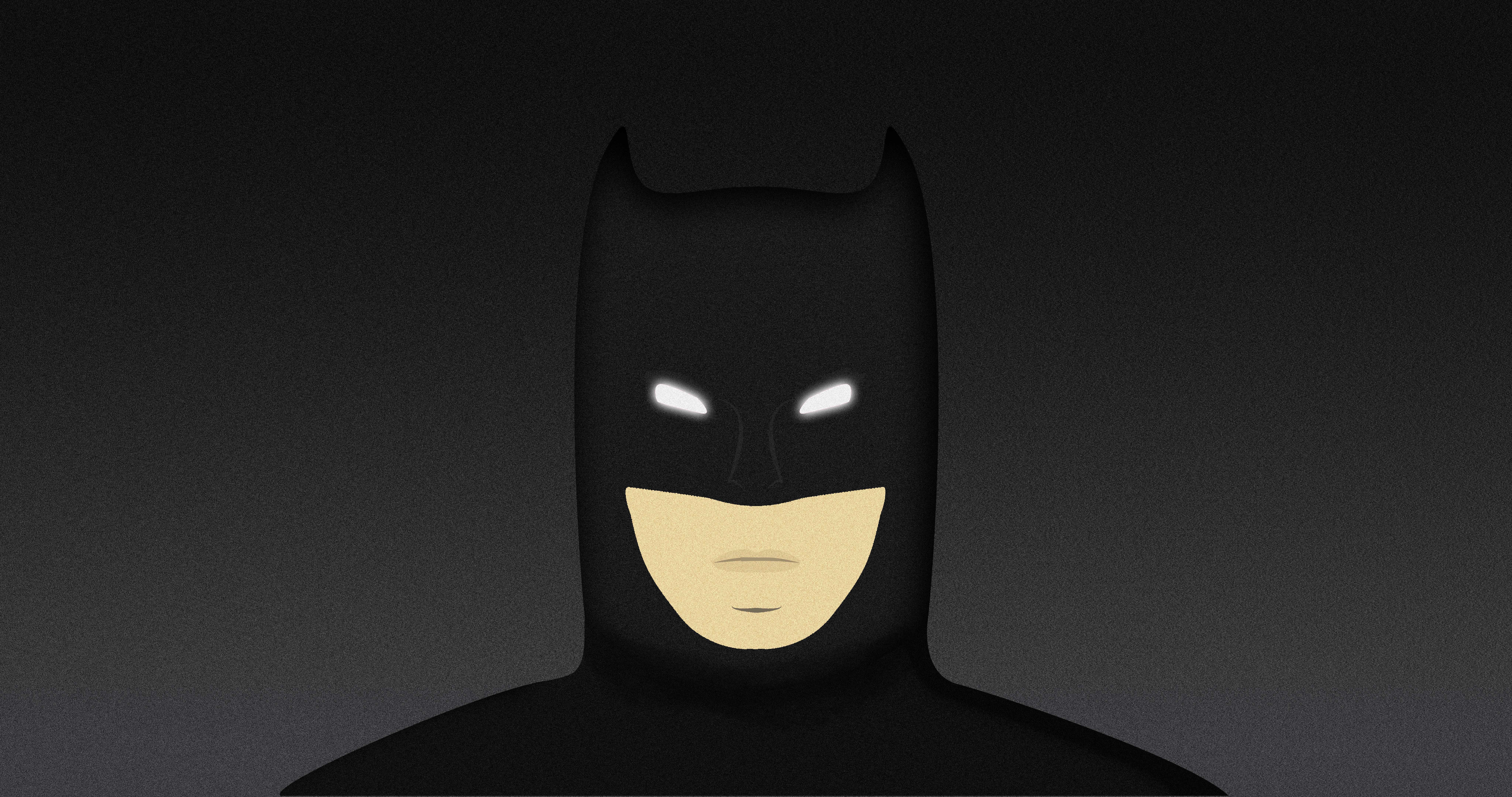 Batman Black Minimalism Gradient Simple Background Head Cape Mask DC Comics Superhero Comic Art Comi 8192x4320