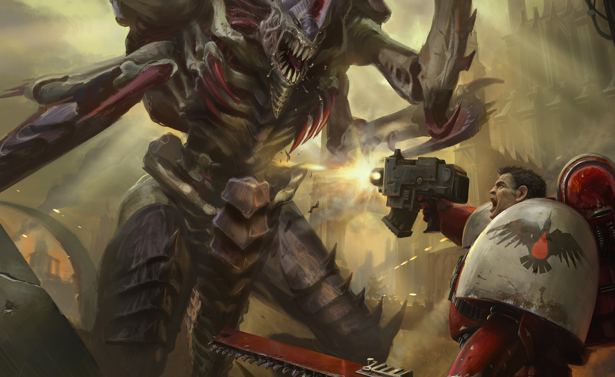 Fantasy Sci Fi Space Marine Tyranids Warhammer Warhammer Warrior 2559x1569