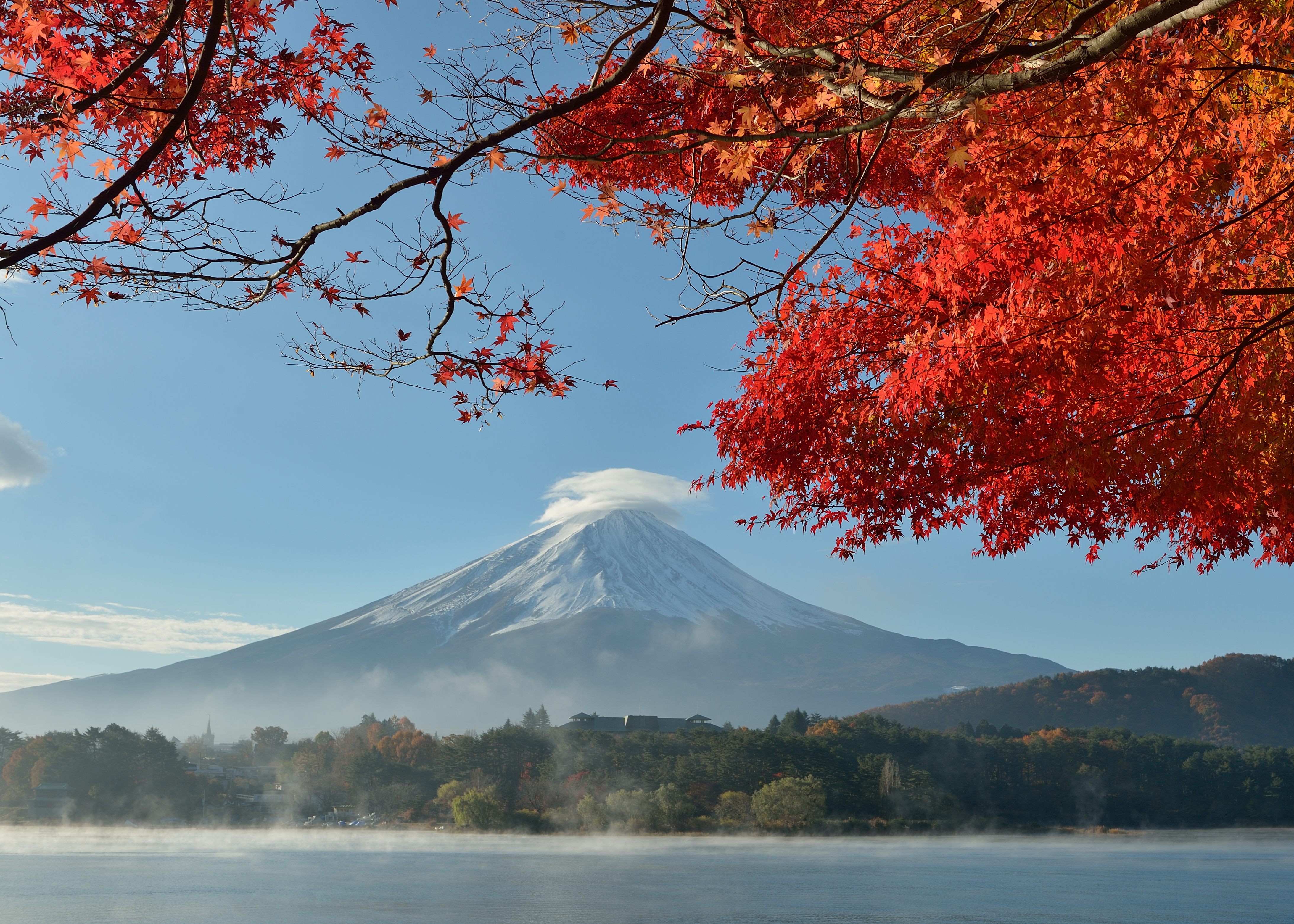 Mount Fuji Japan Fall Volcano Nature 4372x3123
