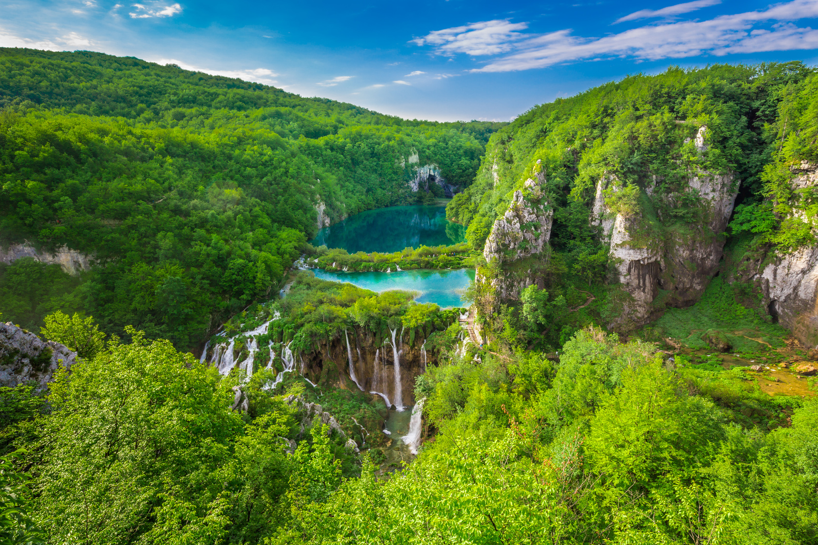 Earth Waterfall Mountain Forest Tree Green Plitivice Lake Croatia Plitvice National Park 1688x1125