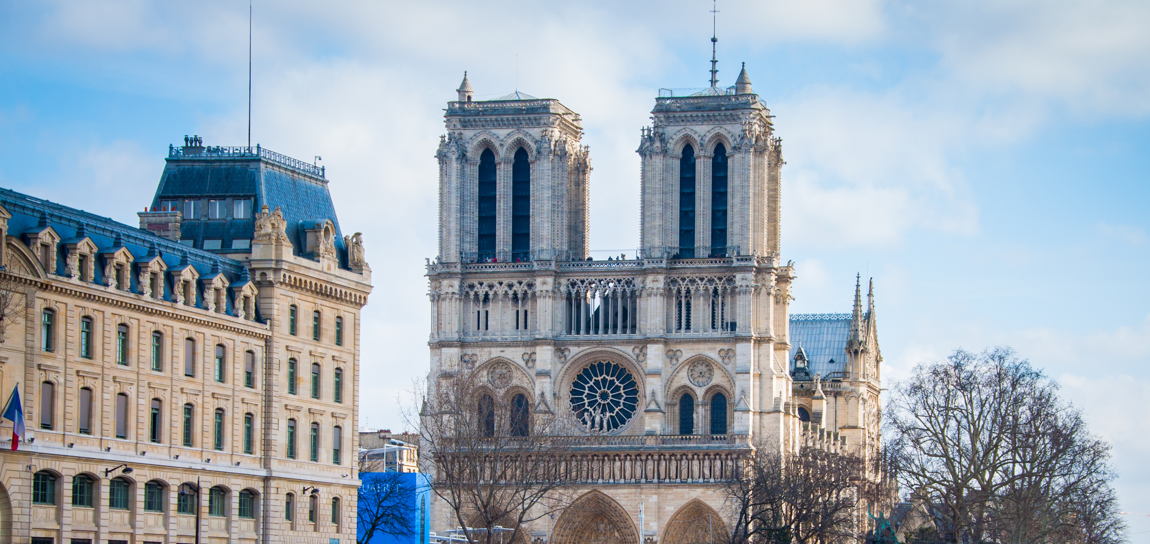 Architecture Building Cathedral Church France Notre Dame De Paris Paris 3852x1823