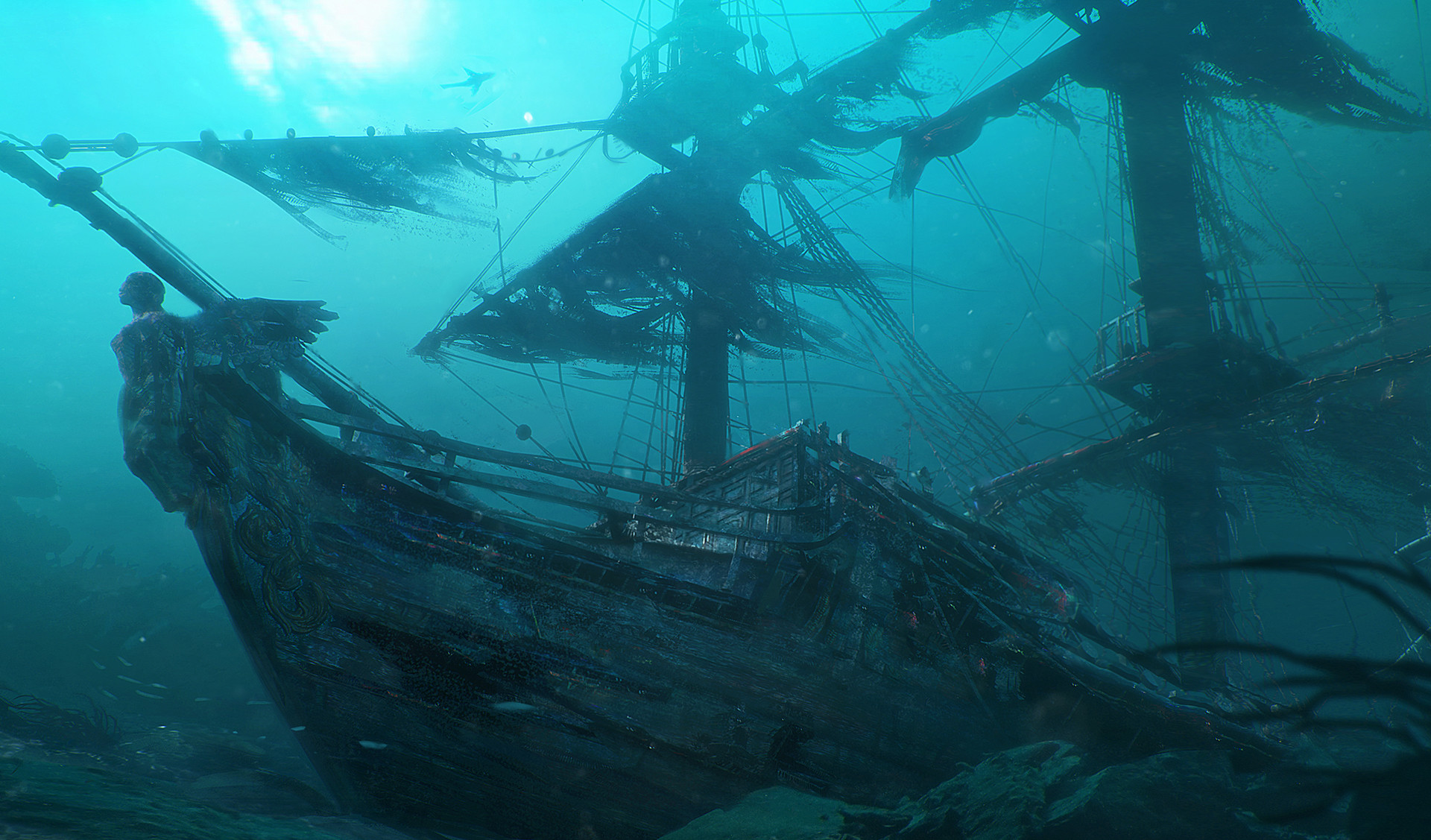 Underwater Ship Shipwreck 1920x1127