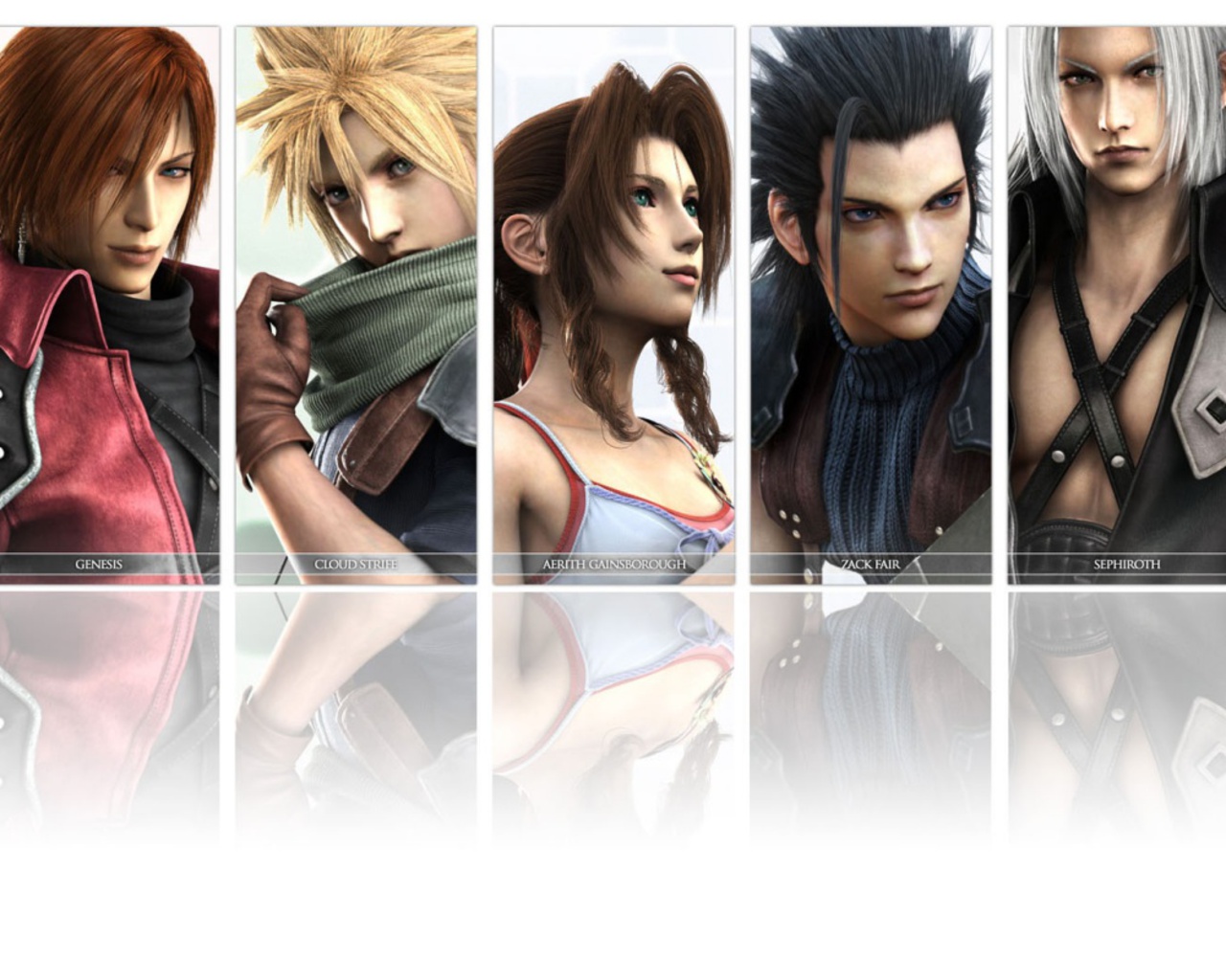 Aerith Gainsborough Cloud Strife Crisis Core Final Fantasy Vii Genesis Rhapsodos Sephiroth Final Fan 1280x1024