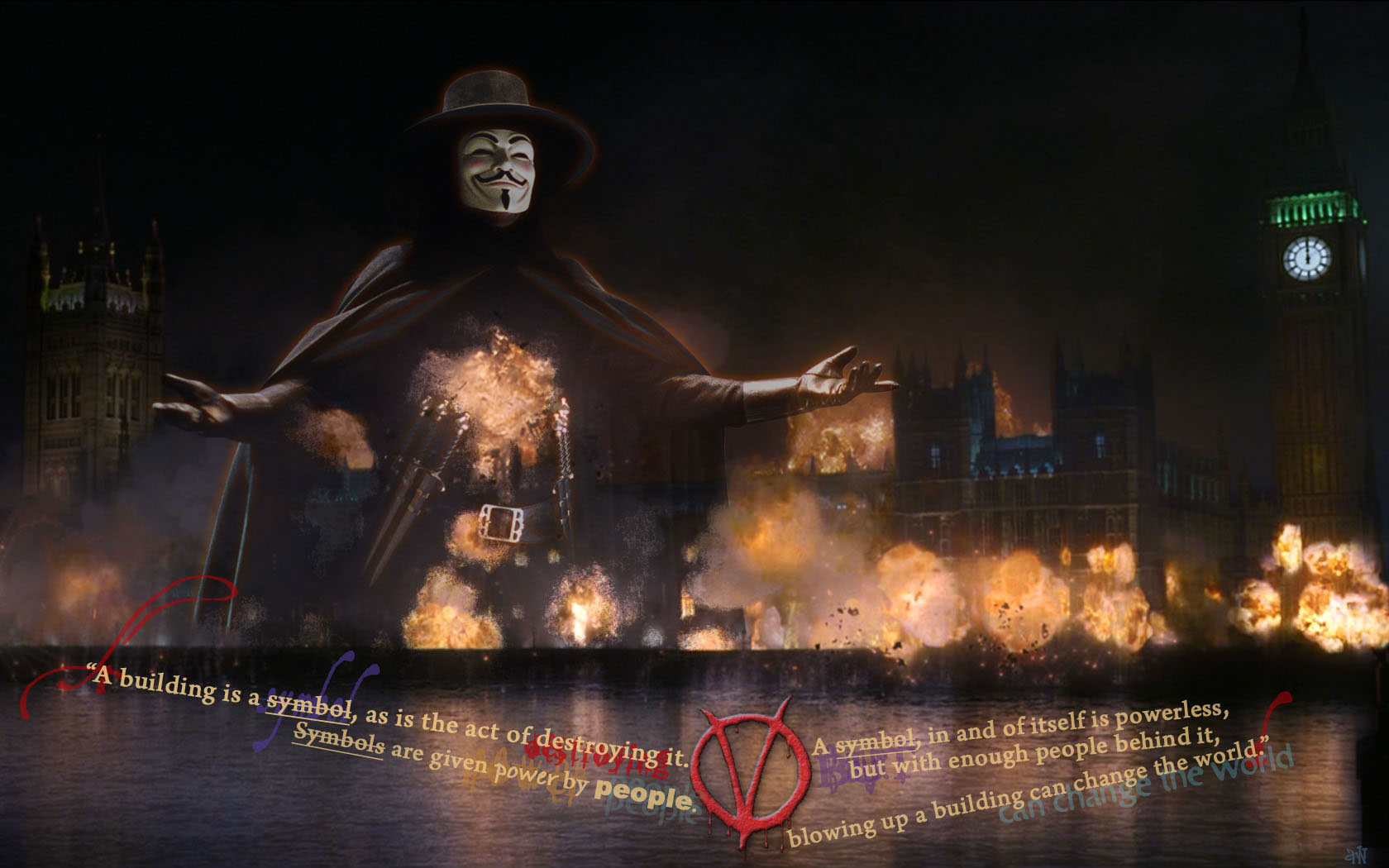 V For Vendetta 1680x1050