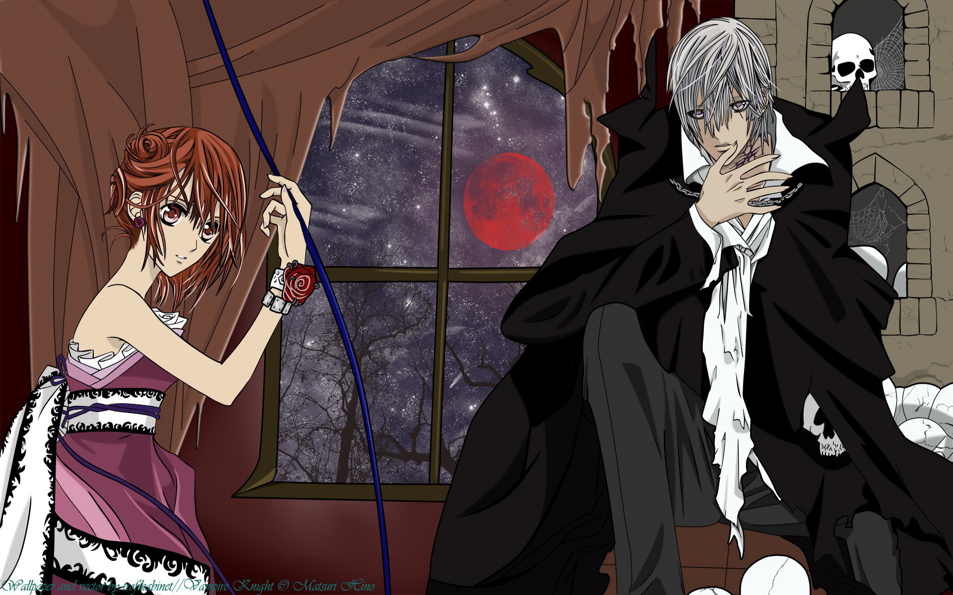 Skull Yuki Cross Yuki Kuran Zero Kiryu 1920x1200