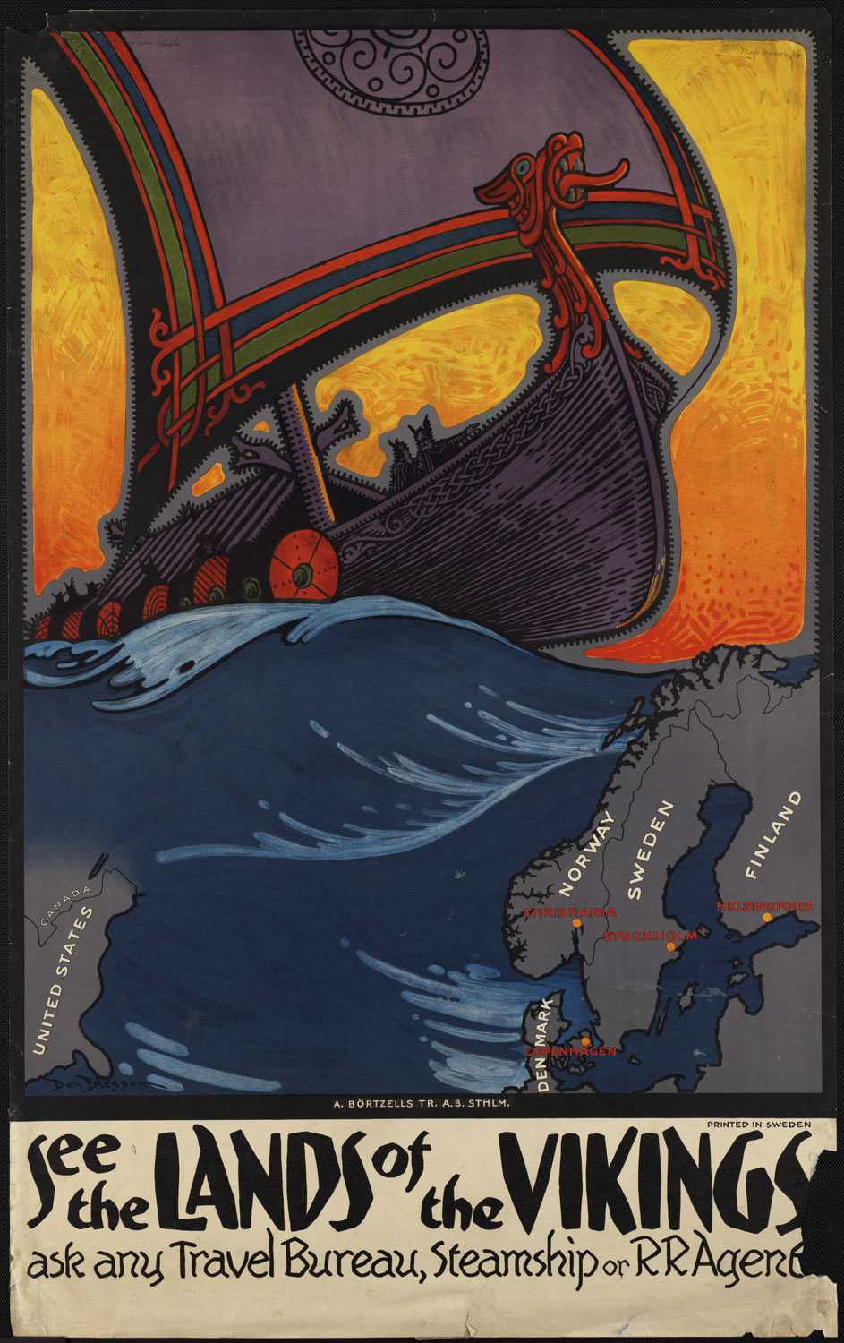 Viking Longships Poster Travel Poster 943x1500