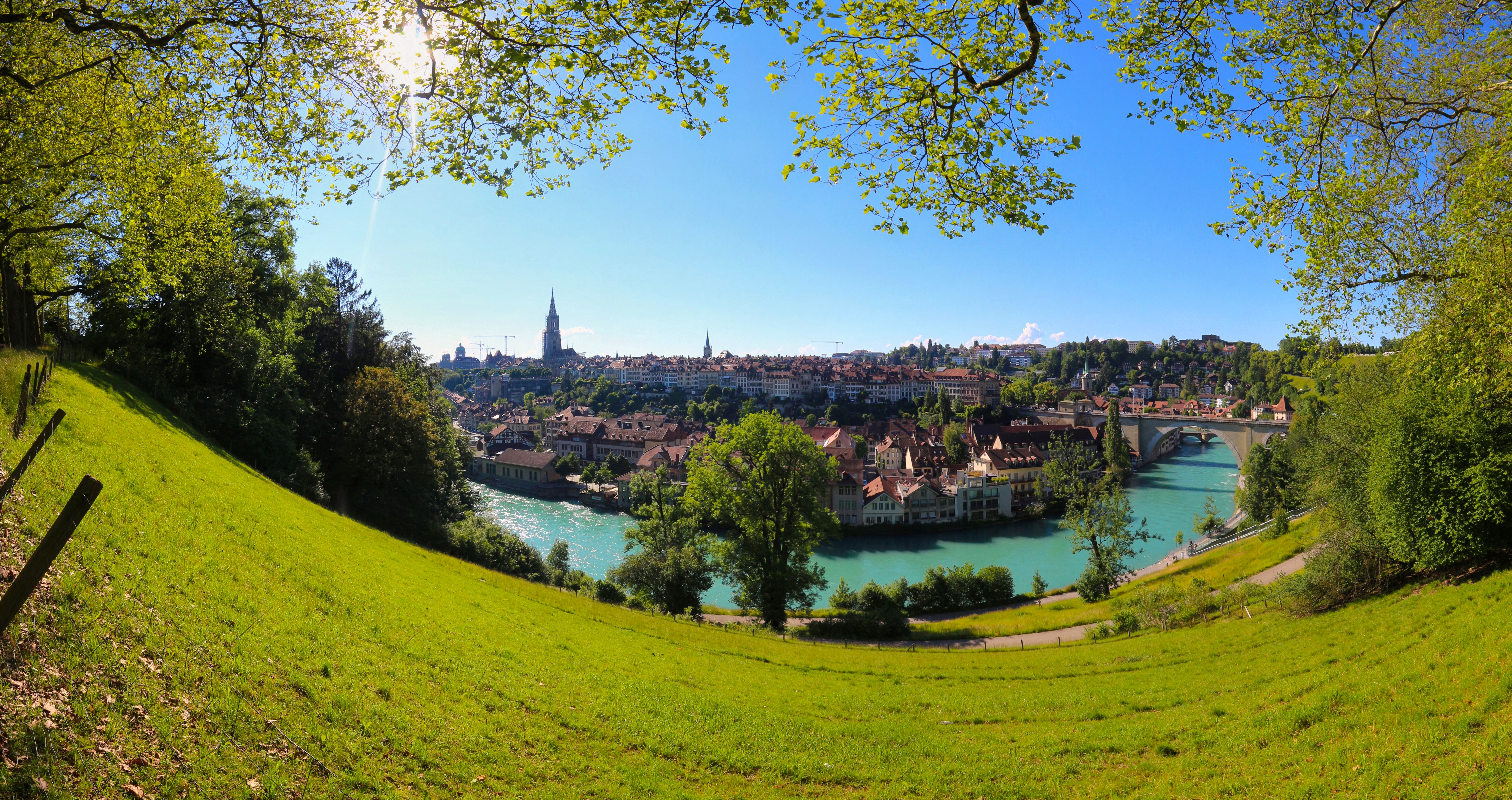 Bern Switzerland River Panorama City 7323x3874
