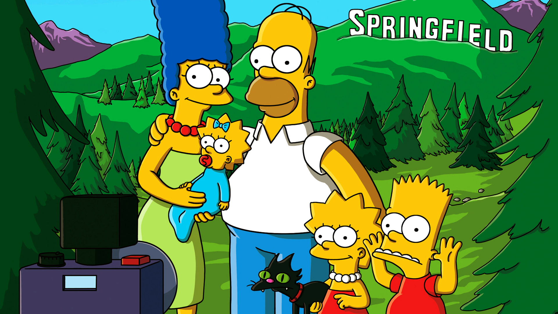The Simpsons Homer Simpson Bart Simpson Maggie Simpson Marge Simpson Lisa Simpson 1920x1080