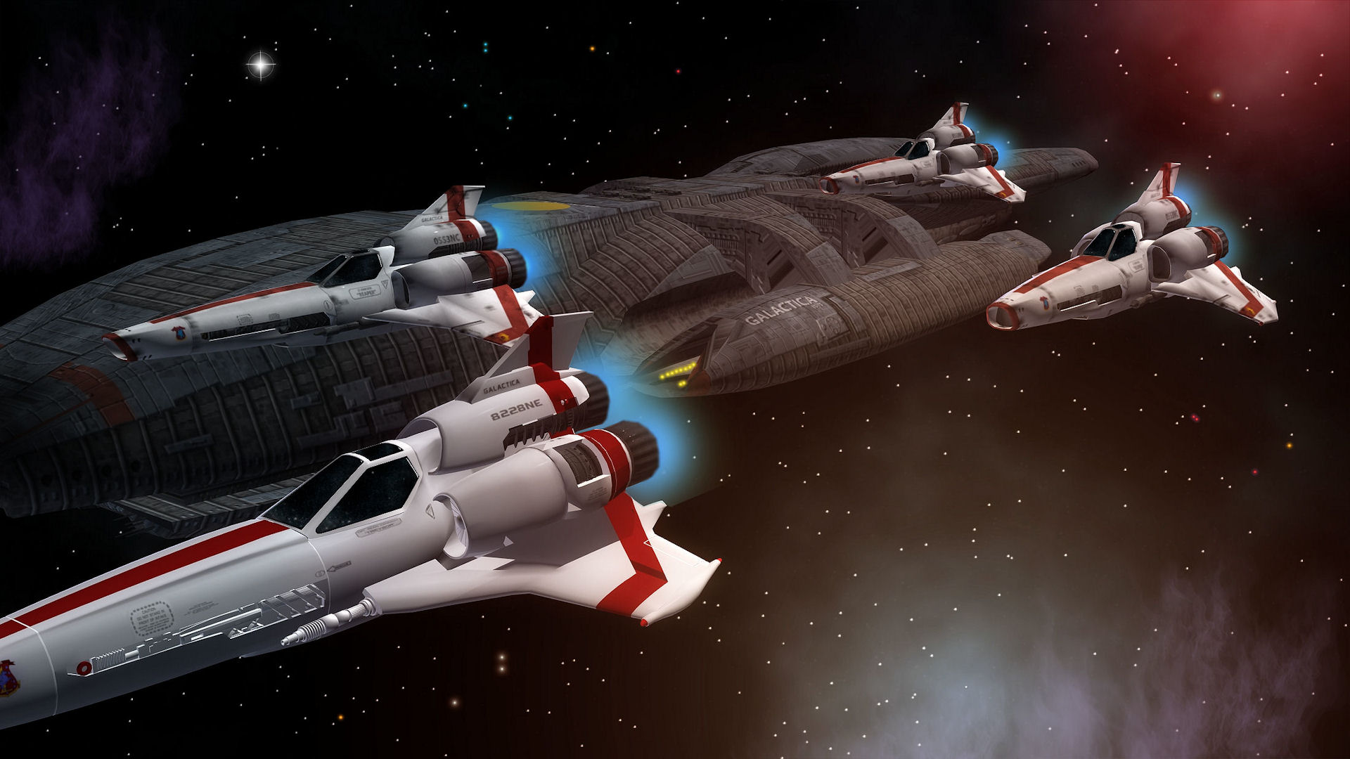 Spaceship Battlestar Galactica Space 1920x1080