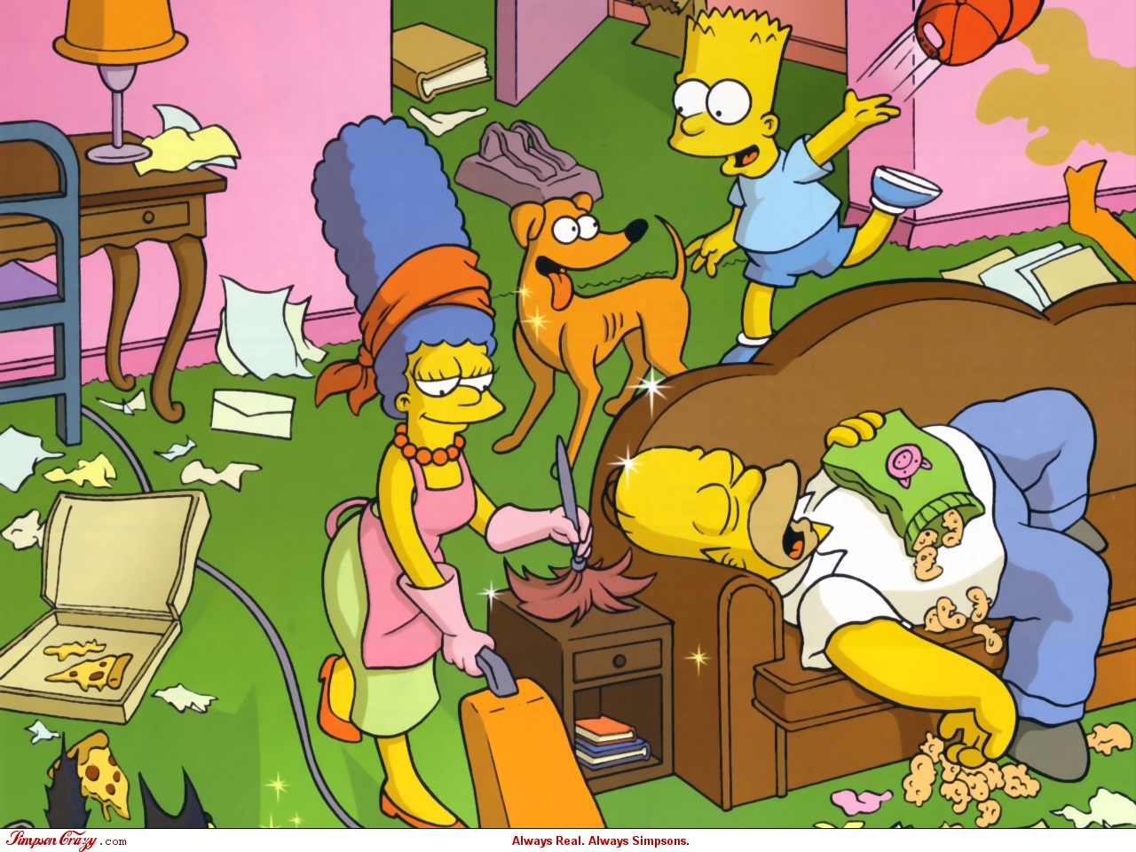 The Simpsons Homer Simpson Marge Simpson Bart Simpson 1280x960