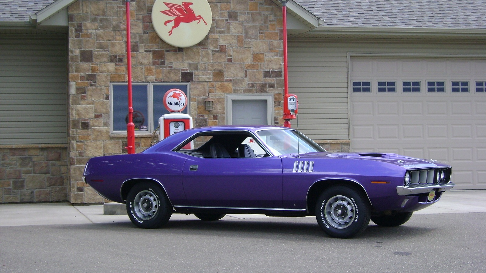 Car Gas Station Plymouth Purple Sport Car Tuning Vehicle 1600x900