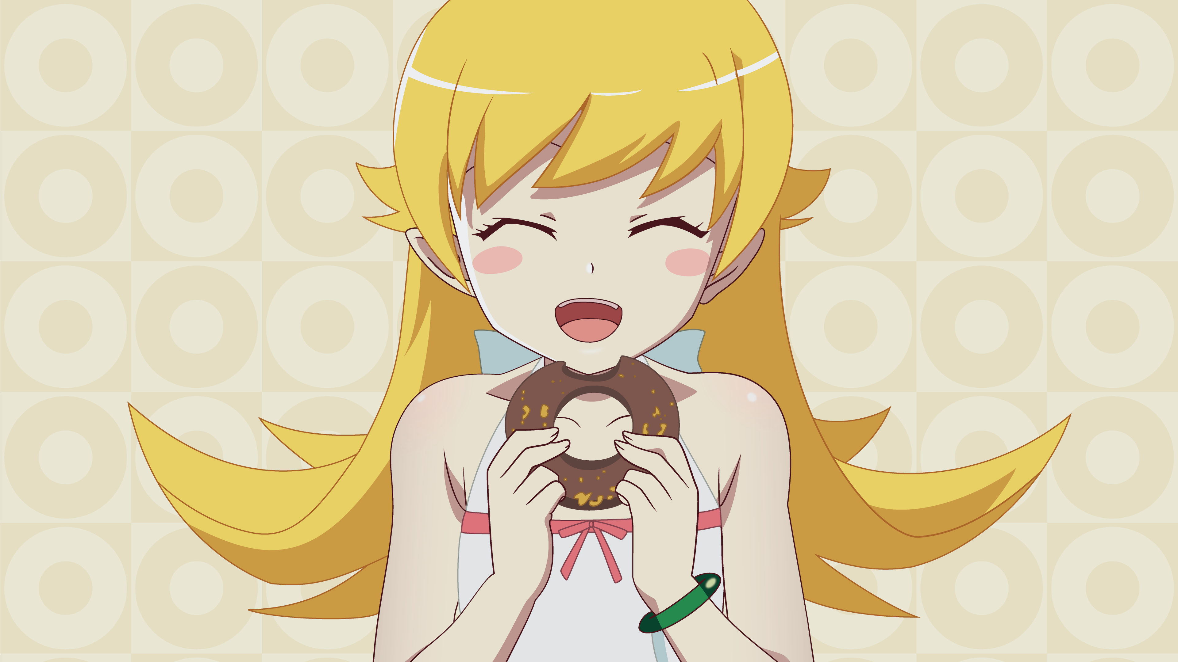 Blonde Blush Doughnut Monogatari Series Second Season Shinobu Oshino 3840x2160