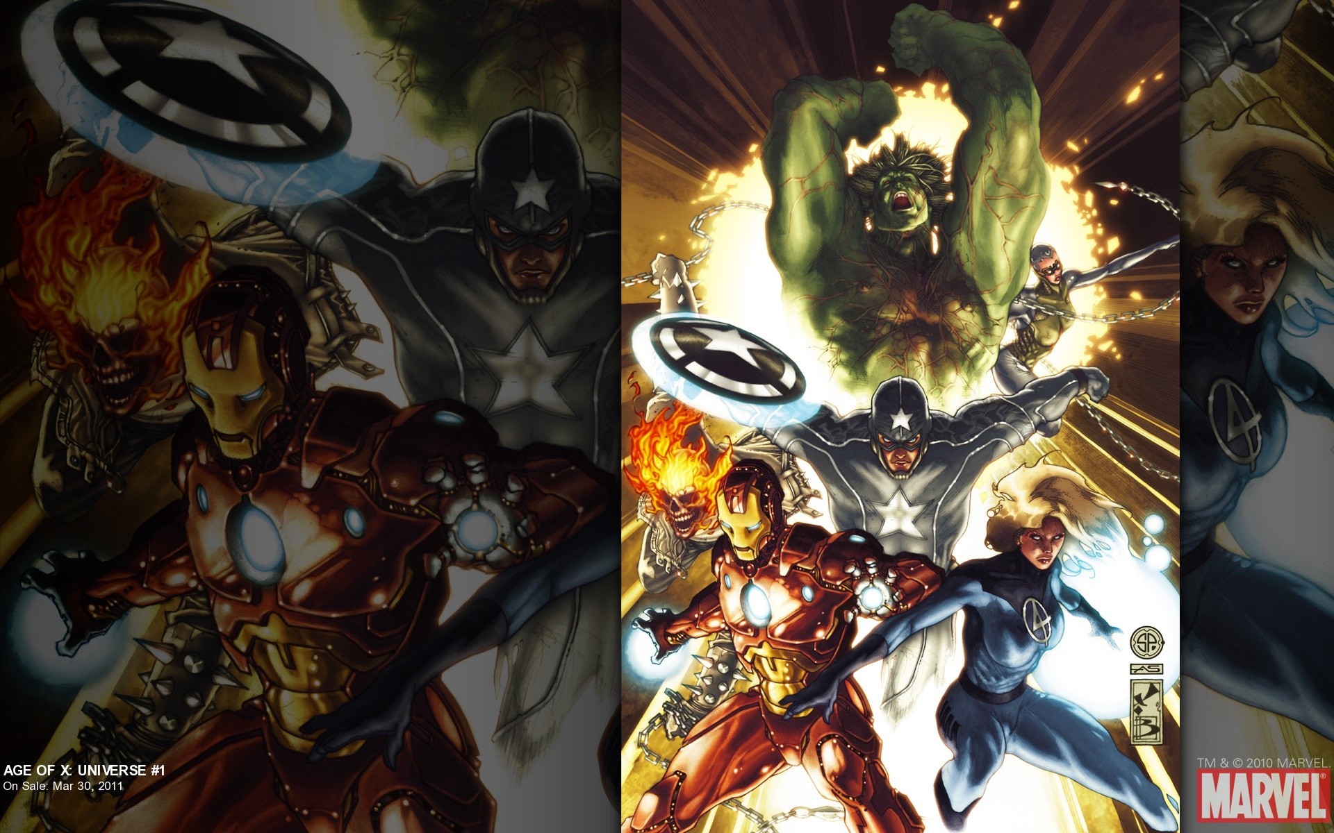 Captain America Ghost Rider Hulk Invisible Woman Iron Man Susan Storm 1920x1200