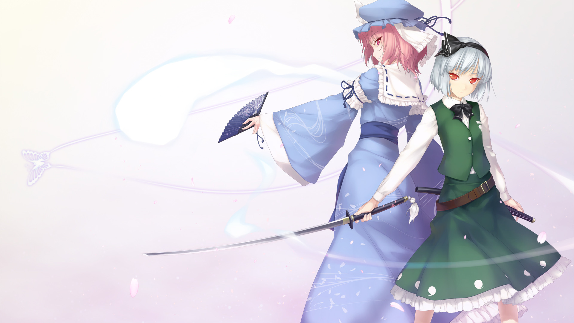 Touhou Youmu Konpaku Myon Touhou Yuyuko Saigyouji 1920x1080