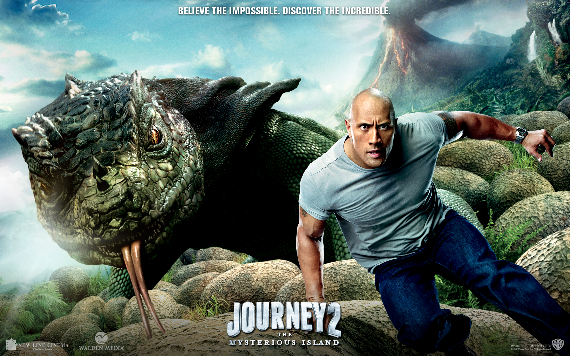 Journey 2 The Mysterious Island Dwayne Johnson Lizard 1920x1200