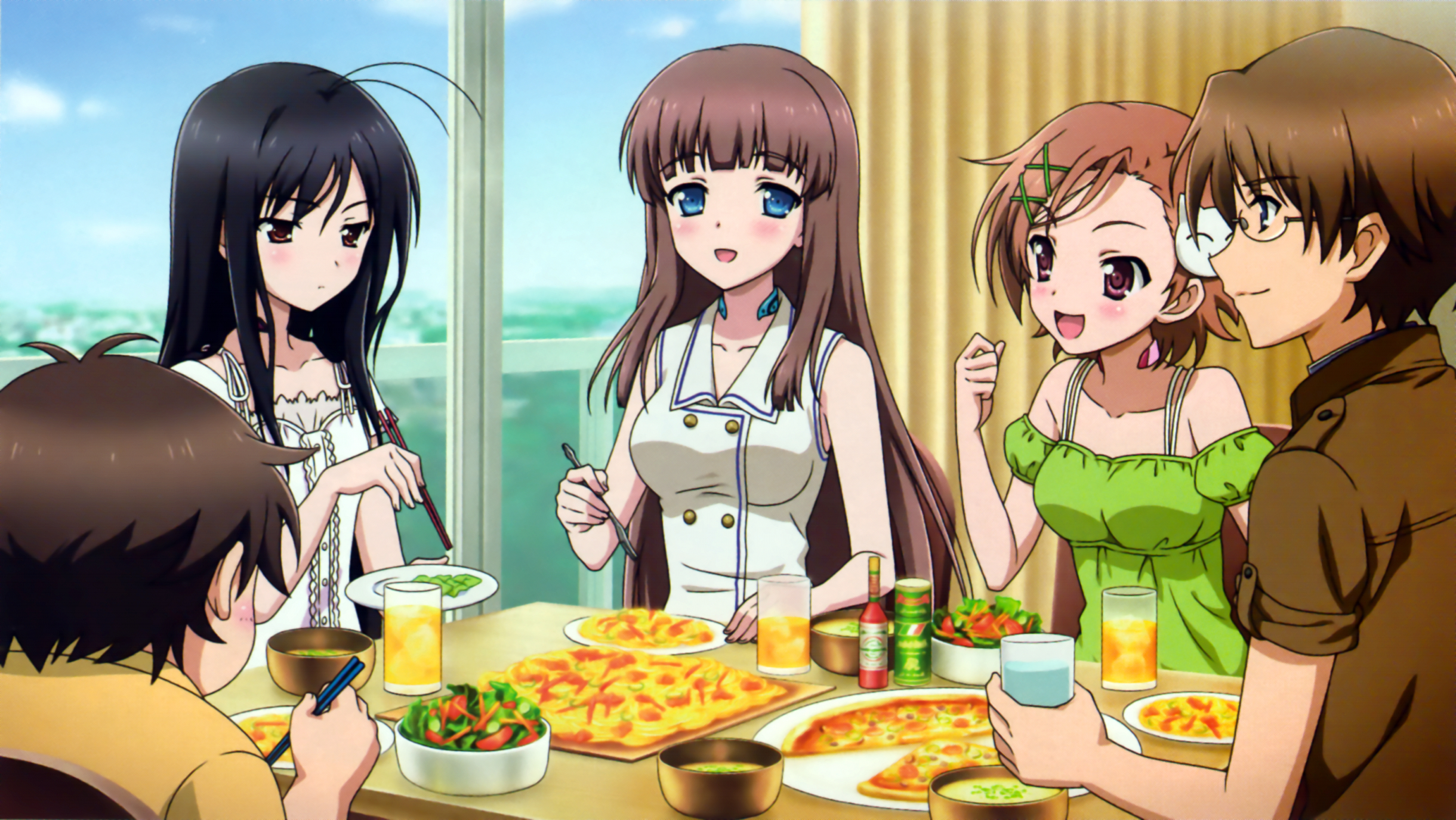 Kuroyukihime Accel World Haruyuki Arita Chiyuri Kurashima Fuuko Kurasaki Takumu Mayuzumi Accel World 2440x1374