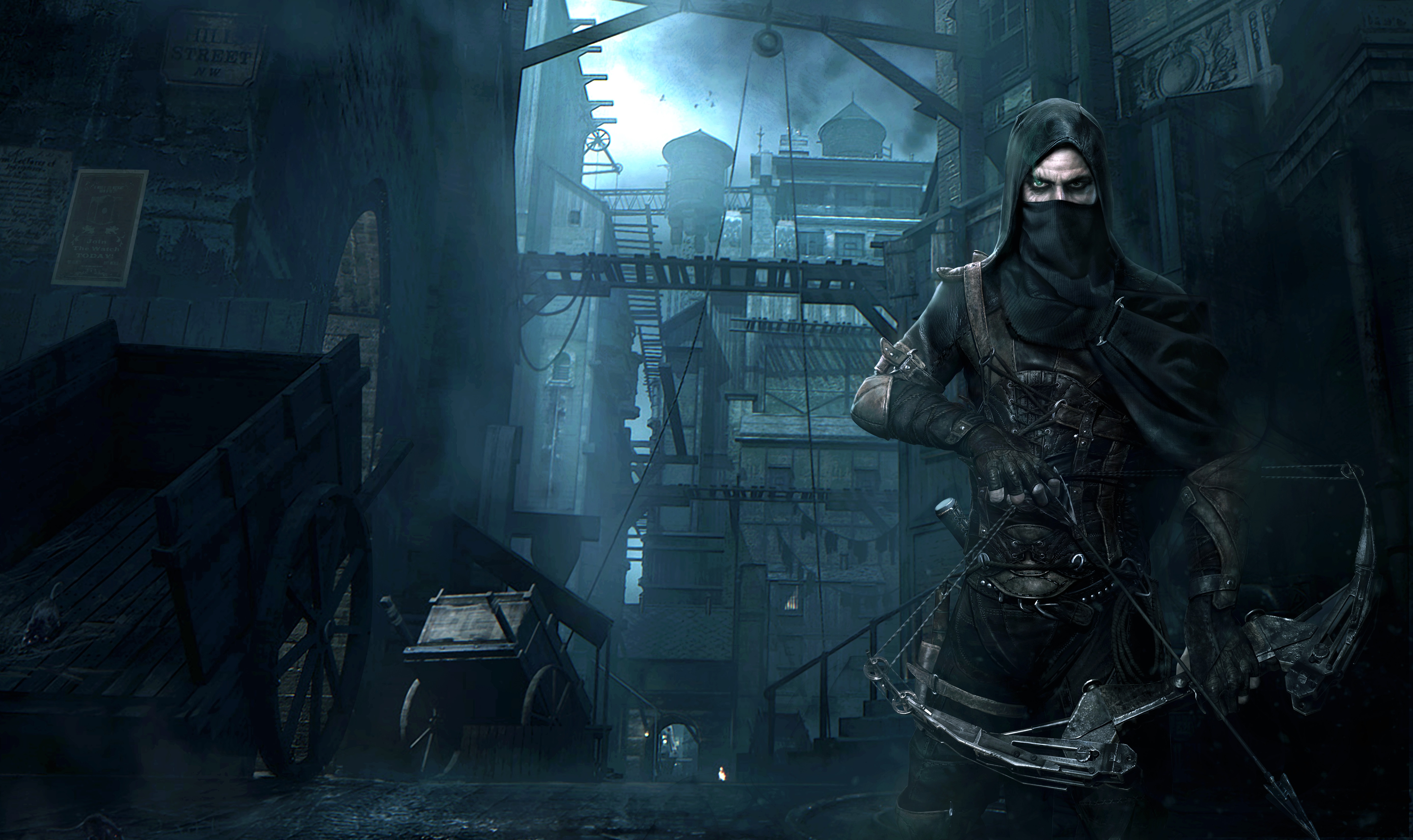 Thief Video Game Warrior Bow Assassin Night City 5550x3300