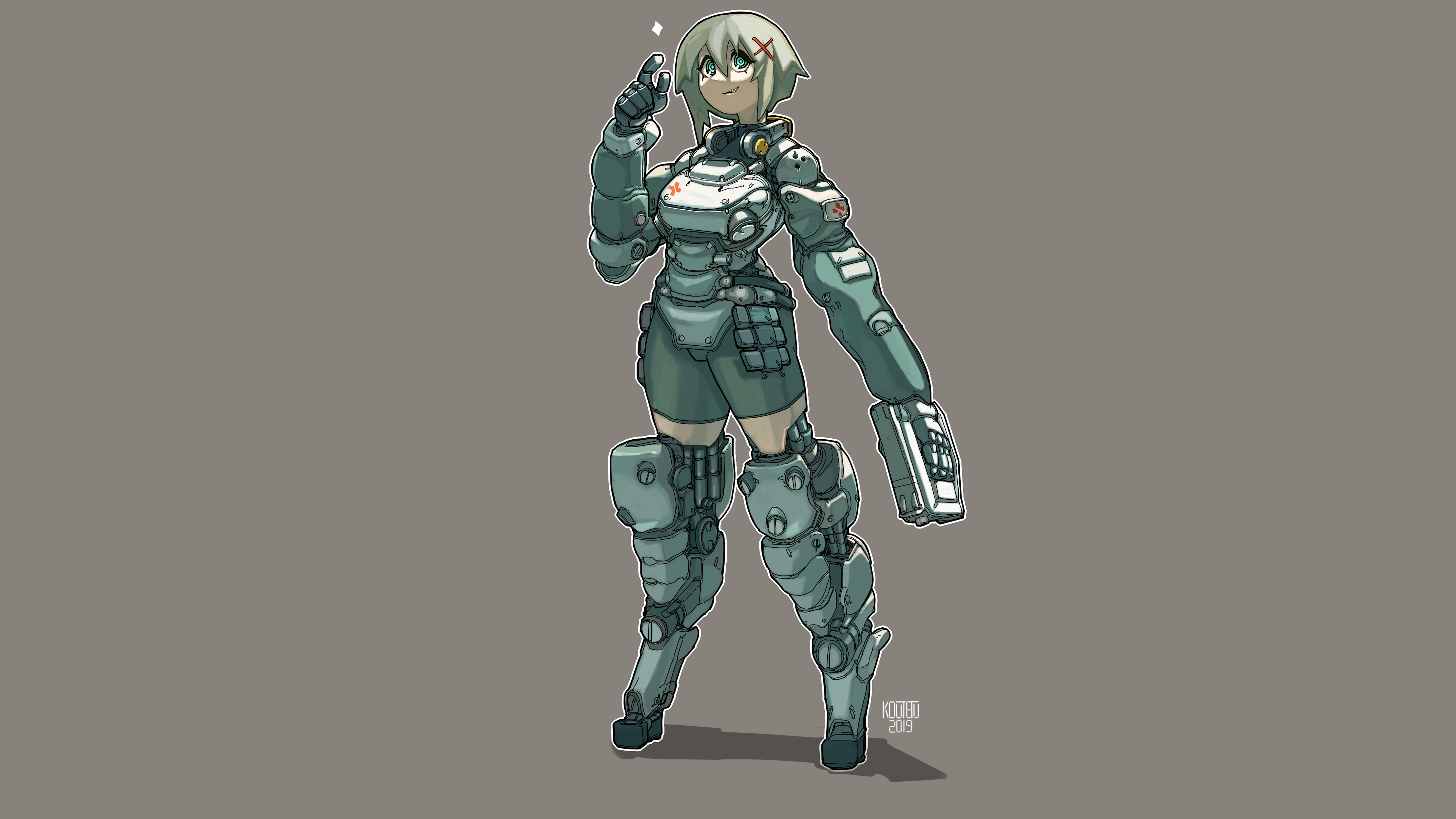 Mecha Girls Battle Gear Armor Koutetu Yarou Robotic Anime 4444x2500