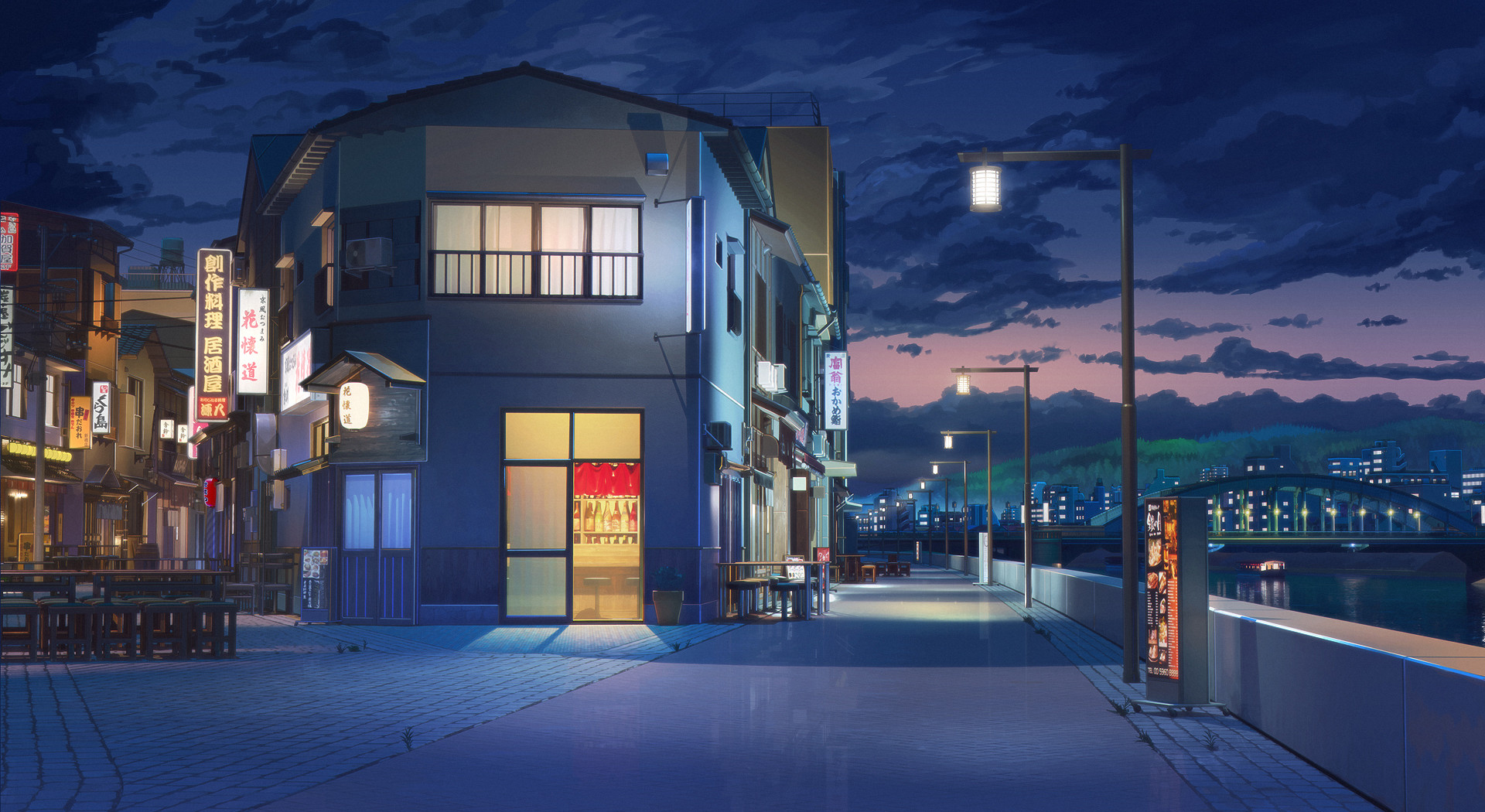 City Night House Japan Anime Wallpaper - Resolution:1920x1050 - ID:751904 -  