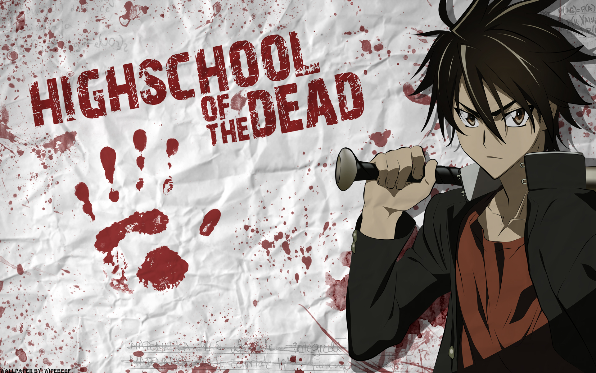 Highschool Of The Dead Takashi Komuro Blood Undead 1920x1200