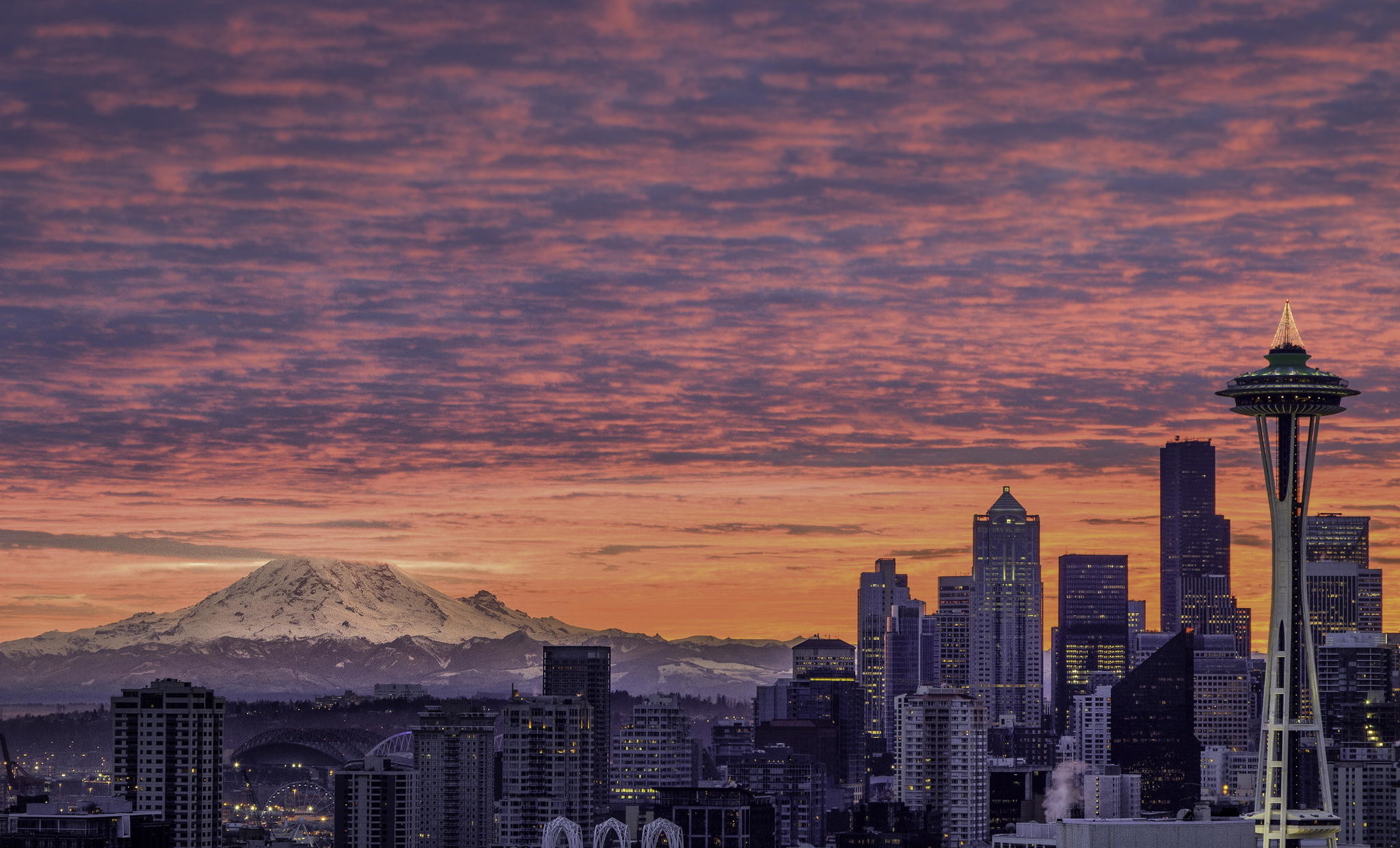 Space Needle City Seattle 2048x1240