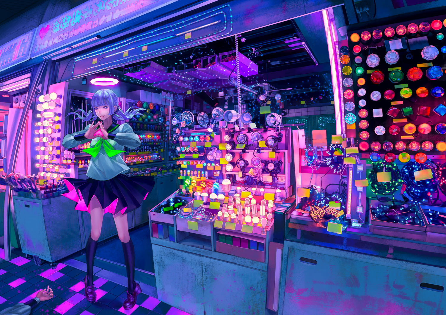 Vaporwave Cyberpunk Anime Shop 1500x1060