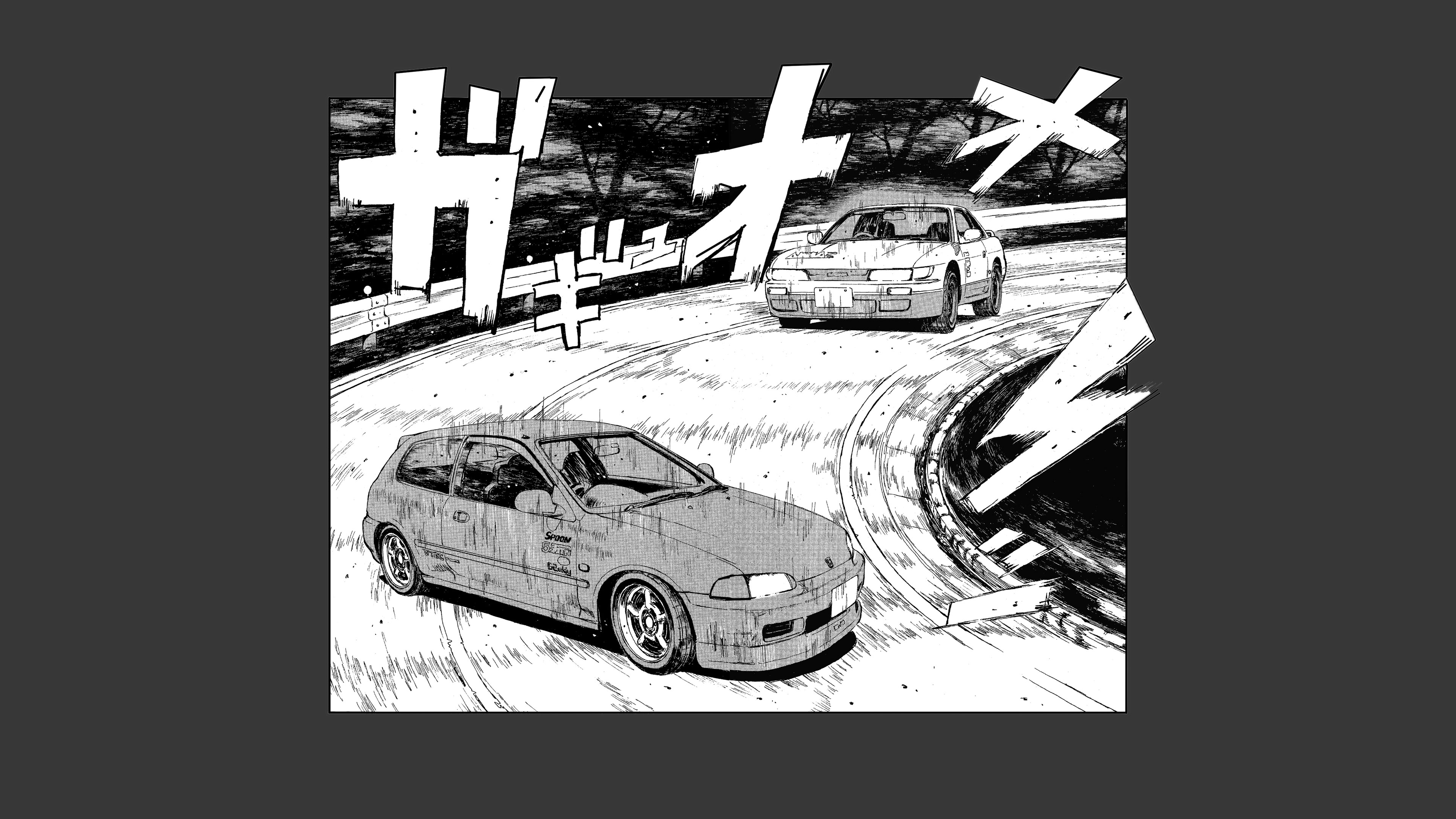 Initial D Honda Civic Anime 3840x2160