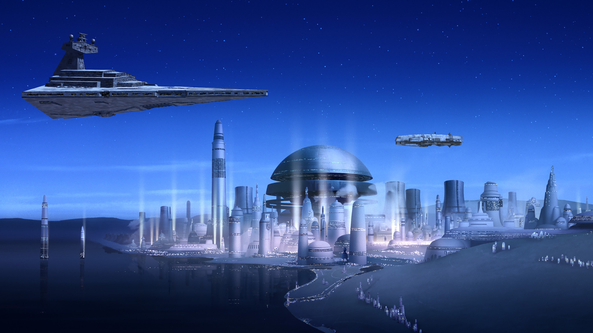 Star Wars Rebels Star Destroyer City Sci Fi 2048x1152